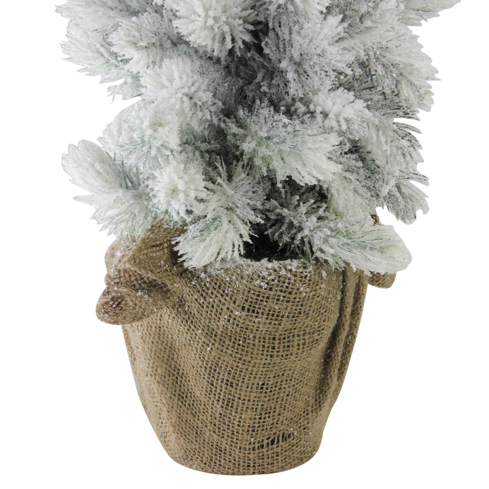 2.5ft. Unlit Flocked Pine Slim Artificial Christmas Tree