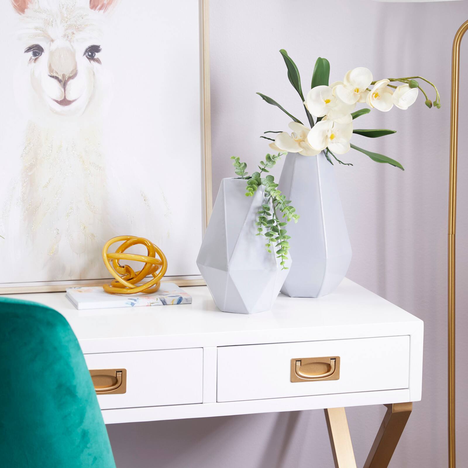 CosmoLiving by Cosmopolitan Iron Contemporary Vase