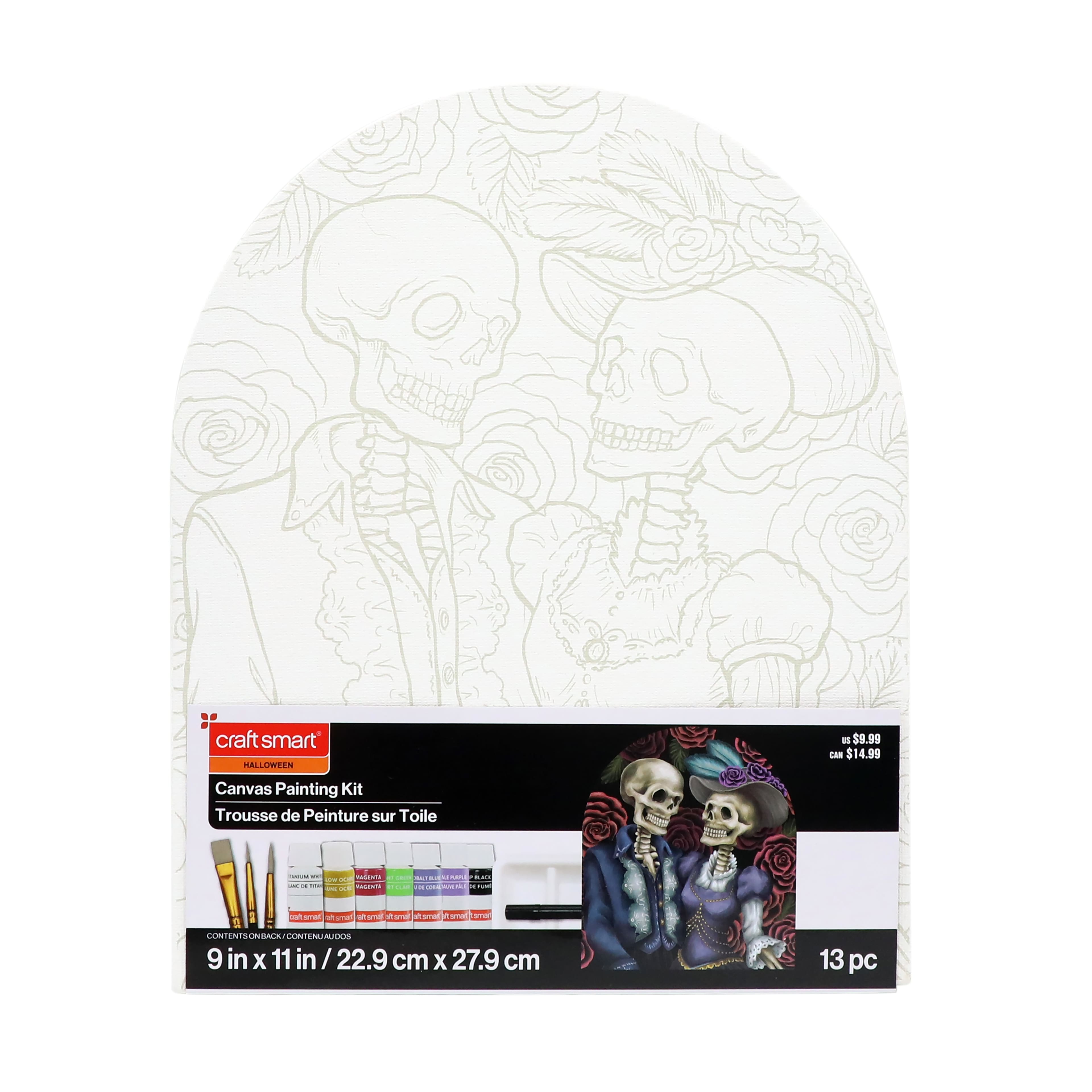 9" x 11" Skeleton Couple Arch Canvas Painting Kit by Craft Smart®