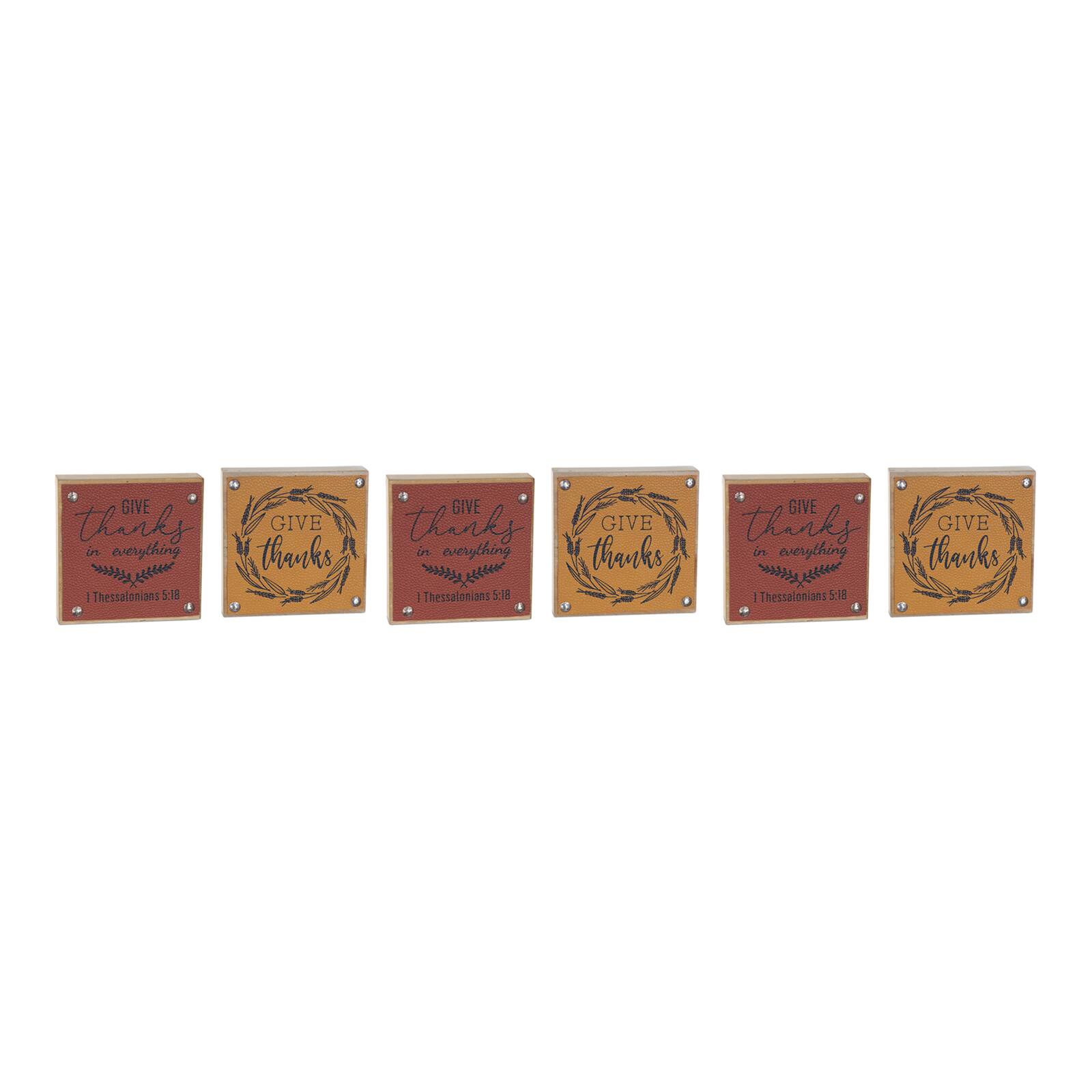 5" Give Thanks Harvest Sign Set