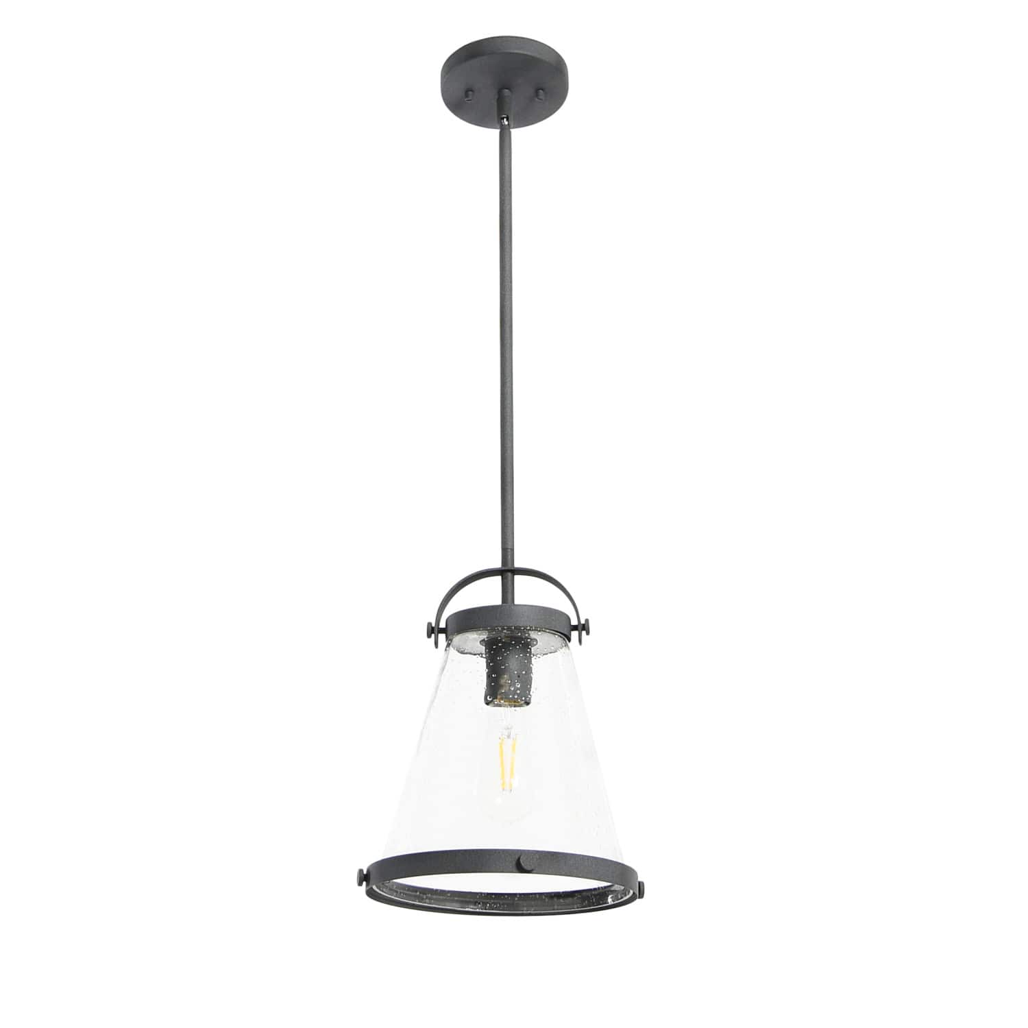 Hello Honey® Robert Stevenson Lighting Wesley Metal & Seedy Glass Ceiling Light