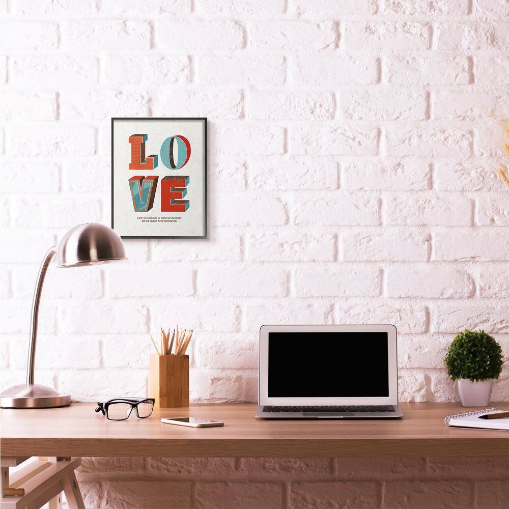 Stupell Industries Love Inspirational Wall Art in Black Frame