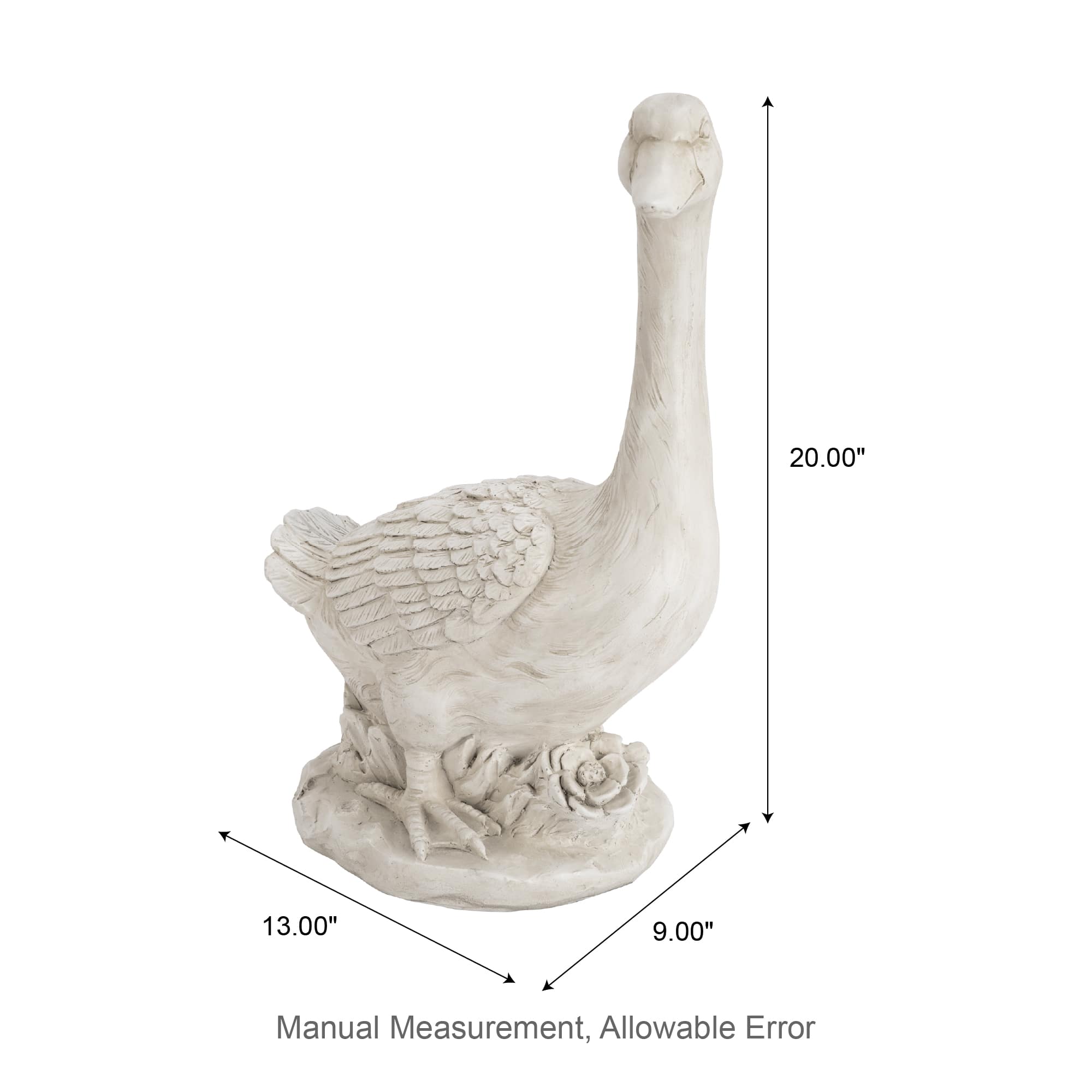 Glitzhome® 20" MGO White Goose Garden Statue