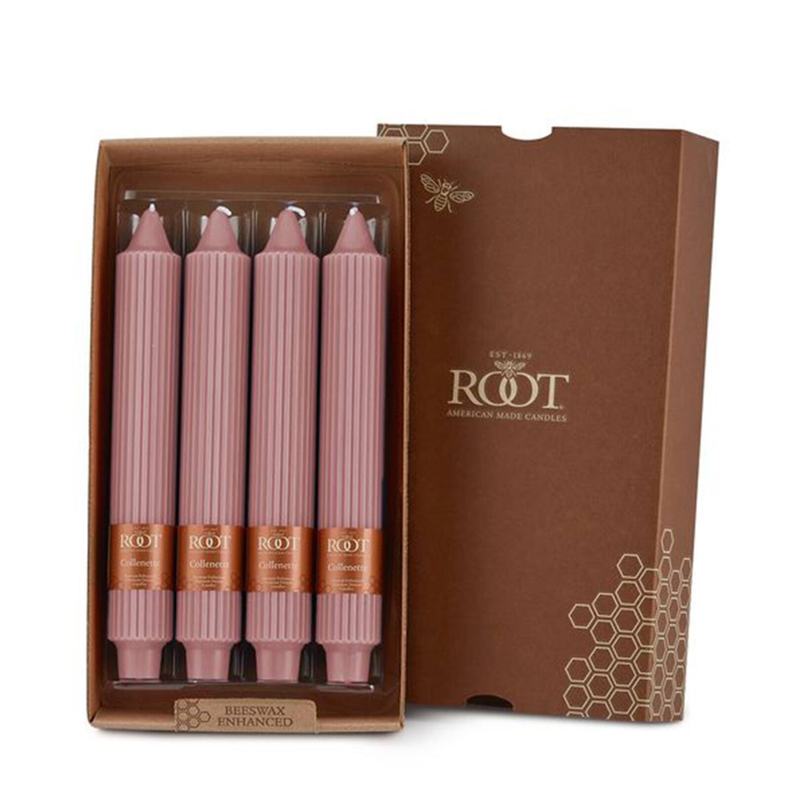 Root Candles 9" Unscented Grecian Collenette Taper Candles, 4ct.