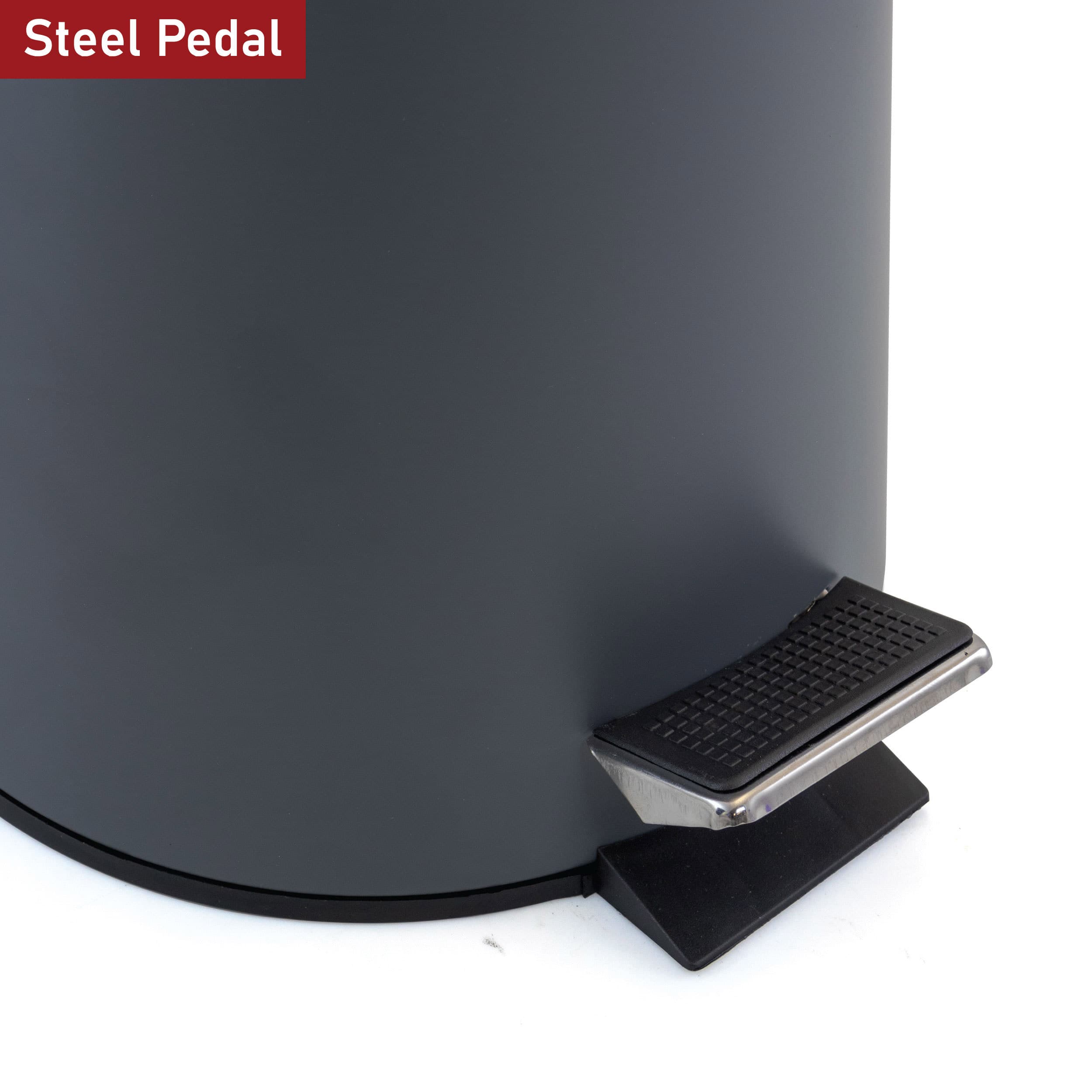 Elama 5 Liter Stylish Grey and Copper Soft Pedal Trash Bin
