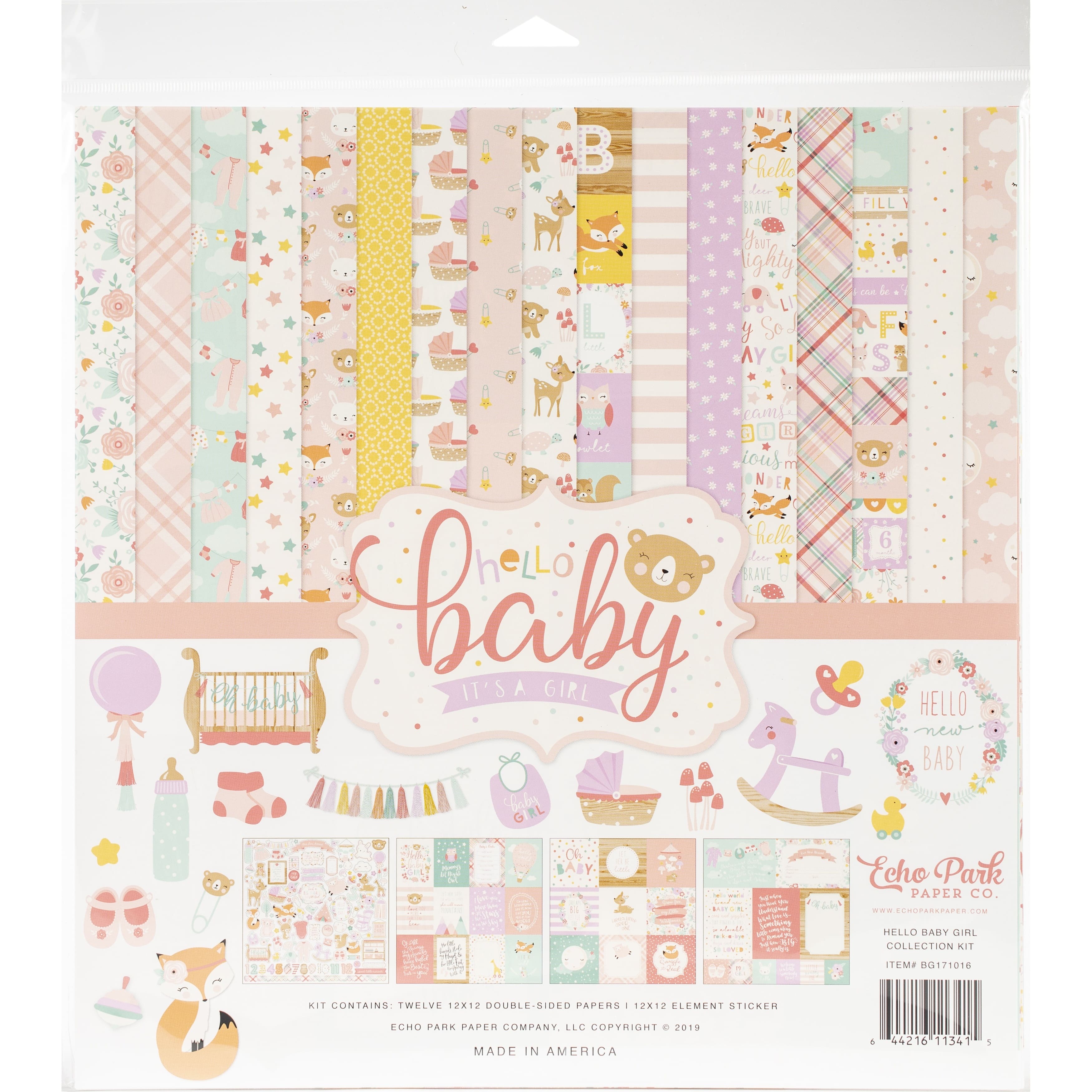 Echo Park™ Hello Baby Girl Collection Kit, 12" x 12"