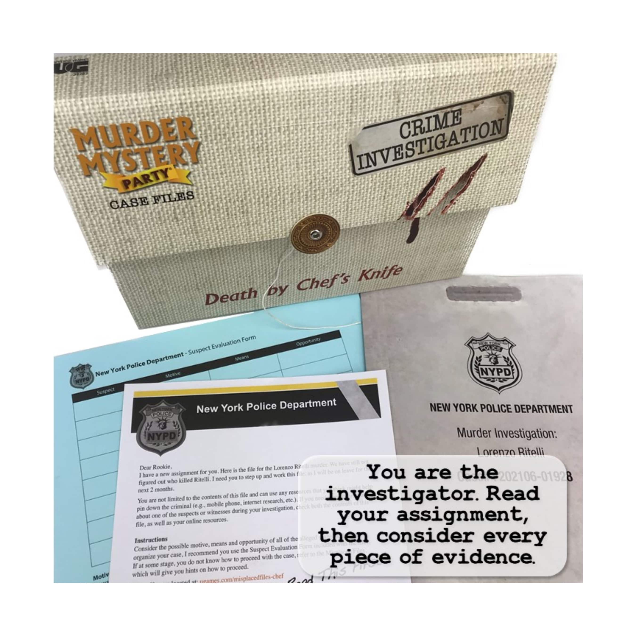 Murder Mystery Party Case Files: Death By Chef's Knife