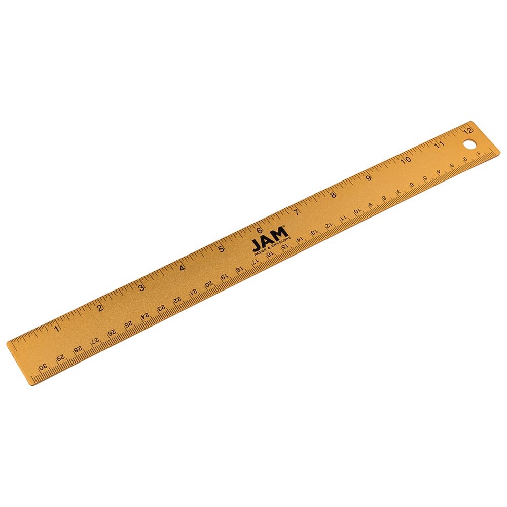 JAM Paper Metallic Stainless Steel Ruler