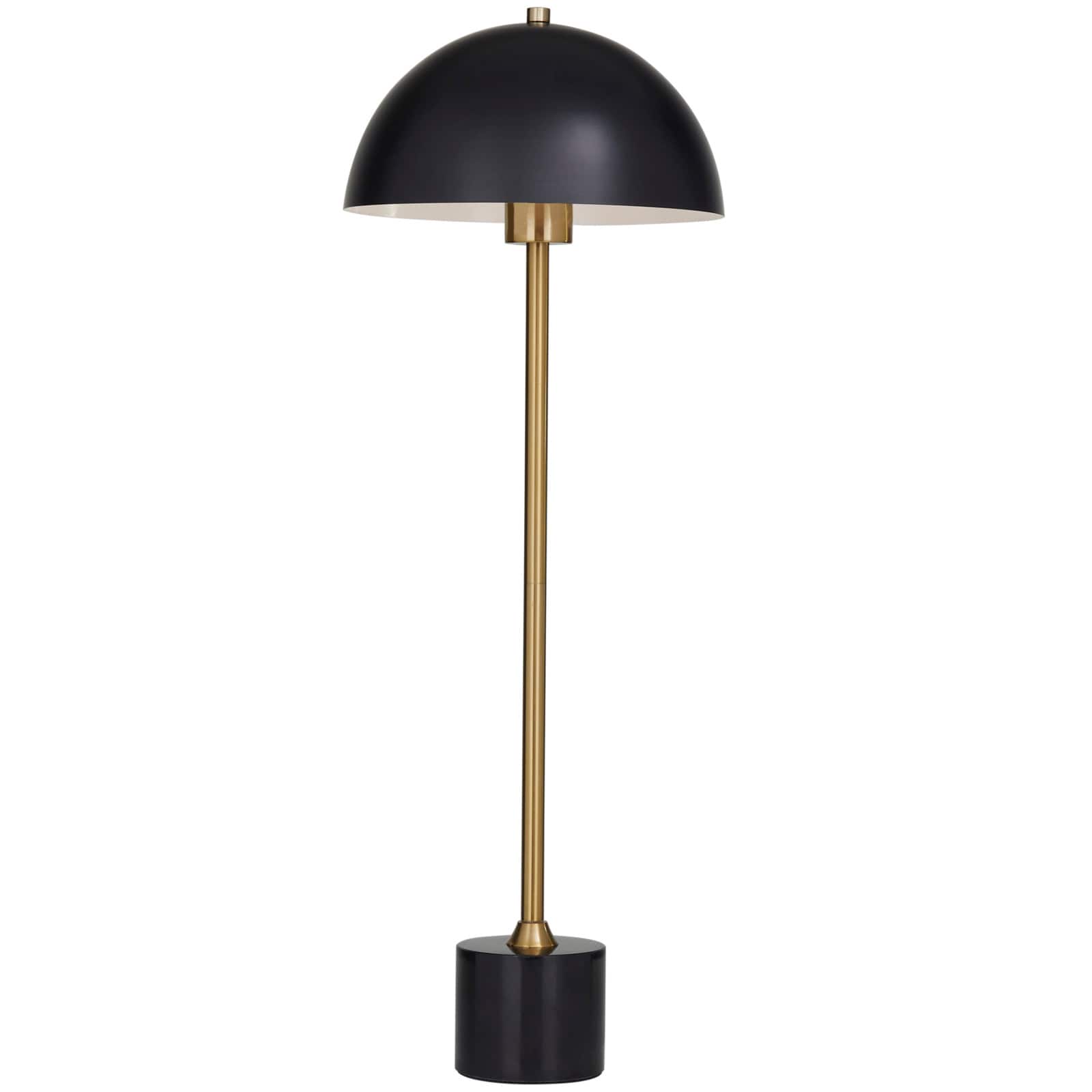 Black Metal Umbrella Style Desk Lamp with Marble Base 10" x 10" x 28"