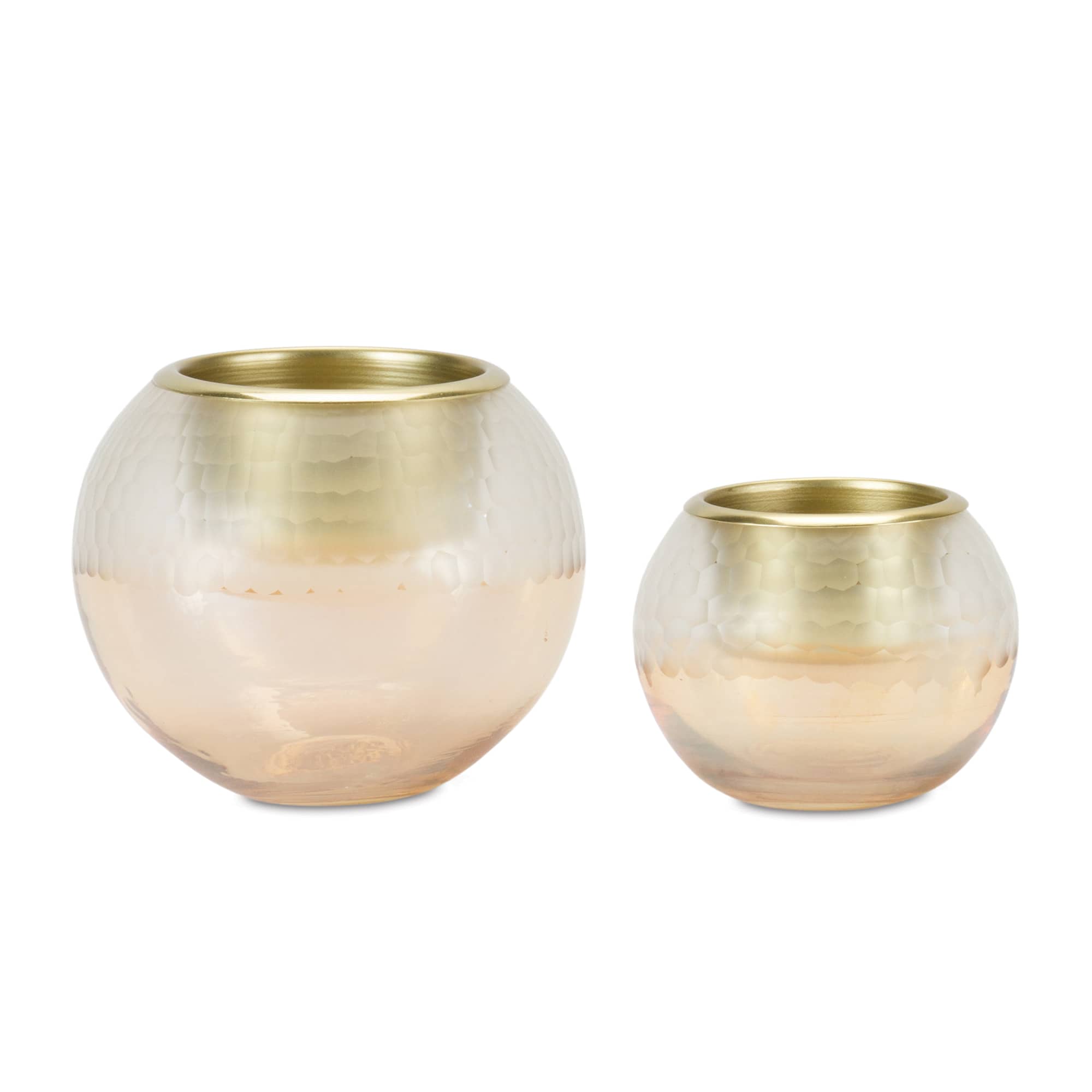 Rose Gold Ombre Glass Votive Candle Holder Set