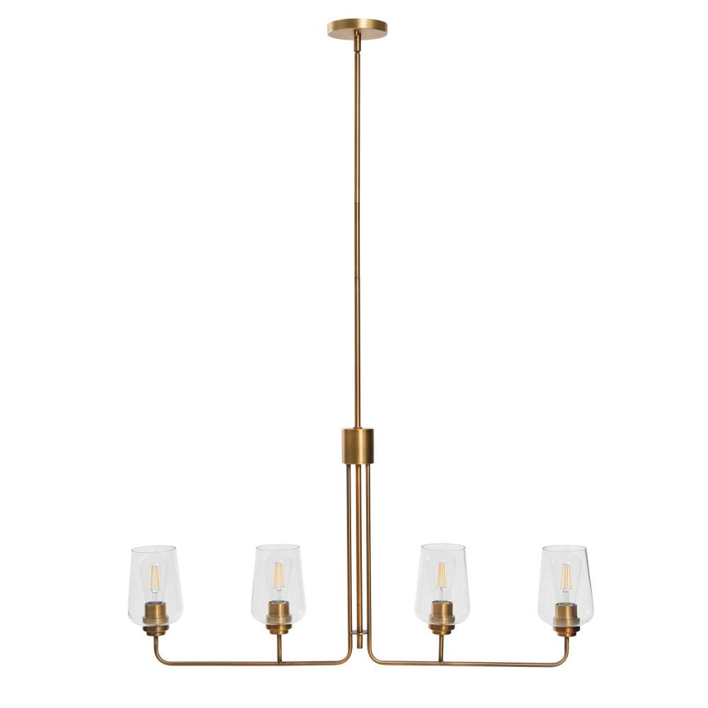 Hello Honey® Robert Stevenson Lighting Holden Metal & Glass 4-Light Linear Chandelier