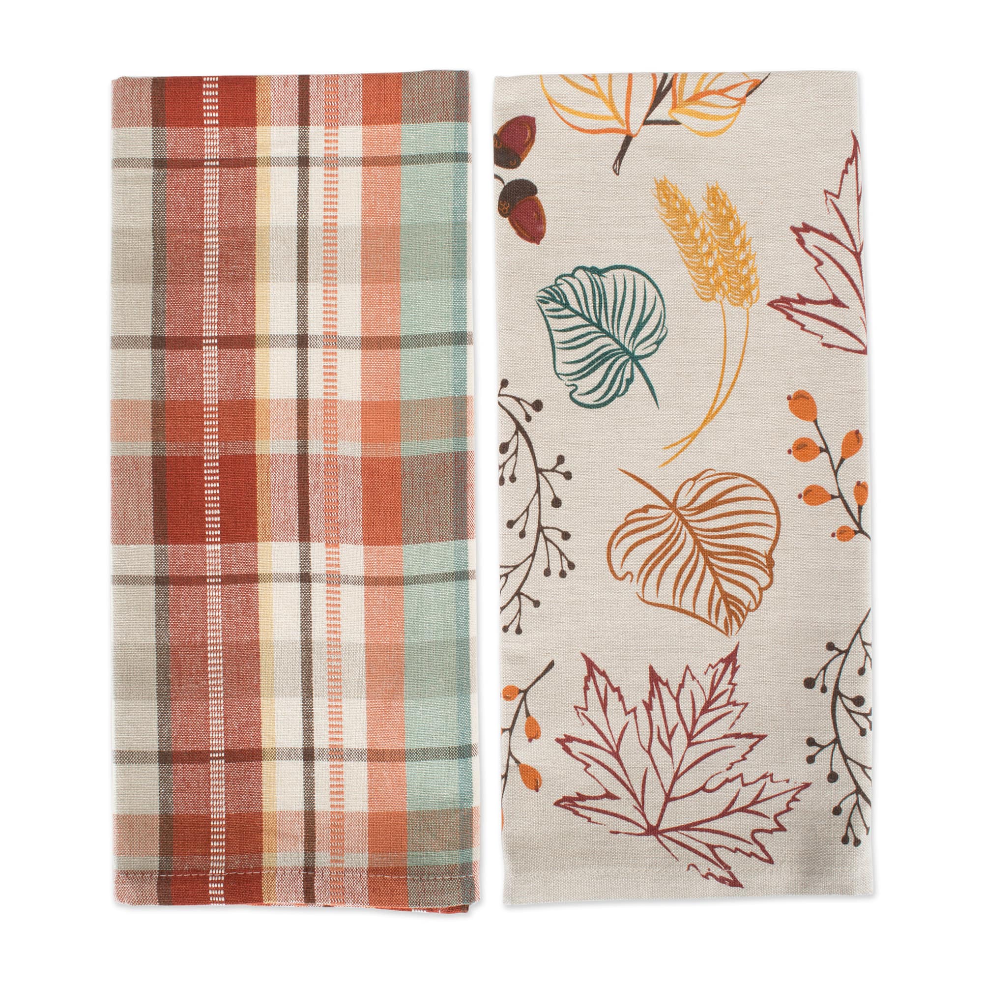 DII® Assorted Autumn Leaves Dishtowel Set