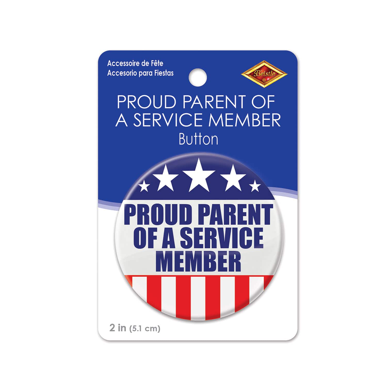 Beistle 2" Red, White & Blue Proud Parent of a Service Member Buttons, 6ct.