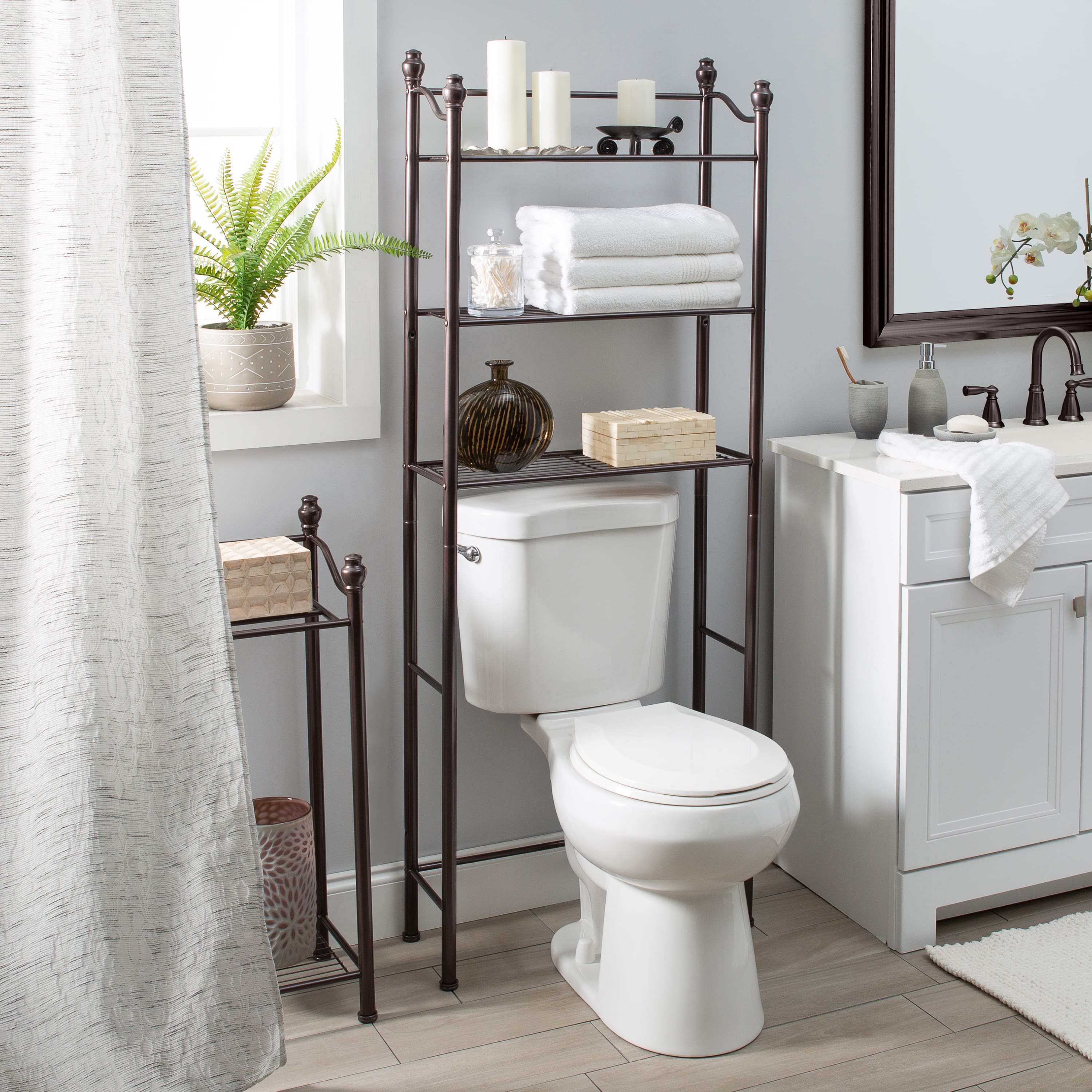 Organize It All Belgium Bronze 3-Tier Over the Toilet Space Saver