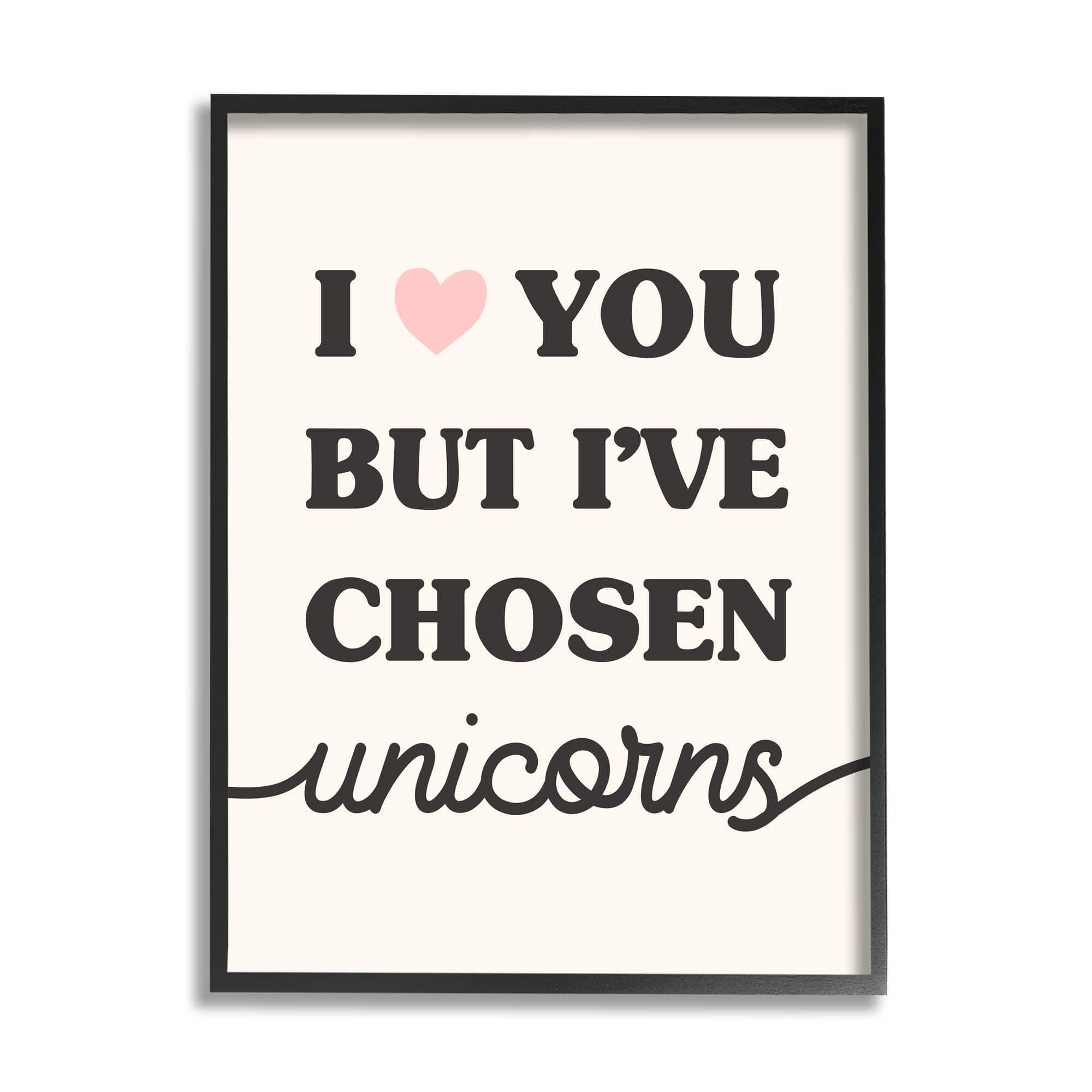 Stupell Industries I Love You But Unicorns Funny Phrase Fantasy Framed Wall Art