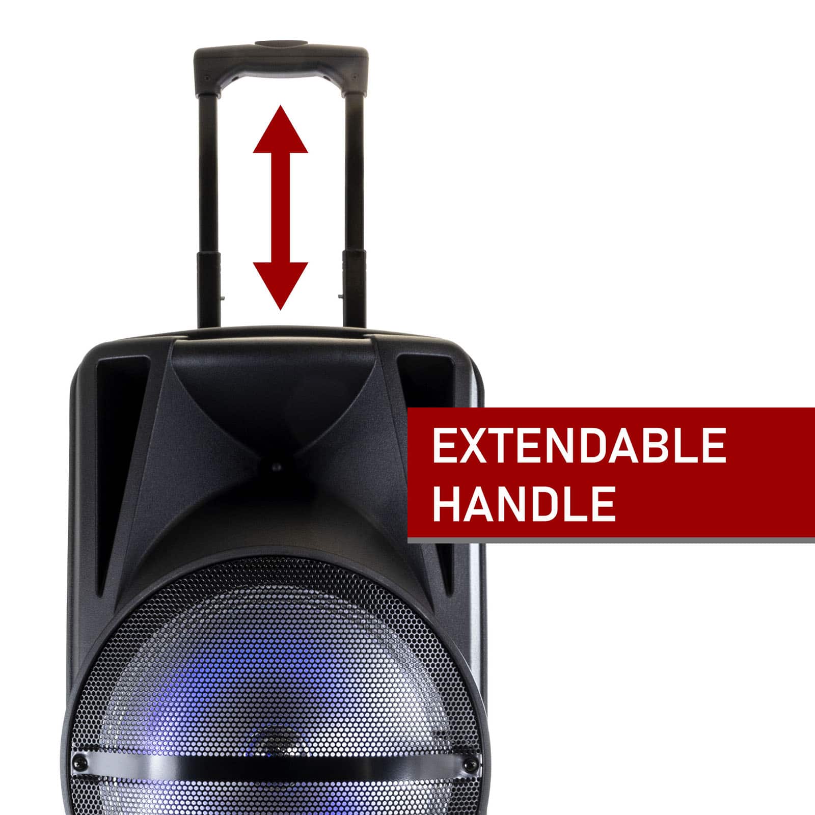 beFree Sound 12" Bluetooth Rechargeable Portable PA Party Speaker With Reactive LED Lights & Stand