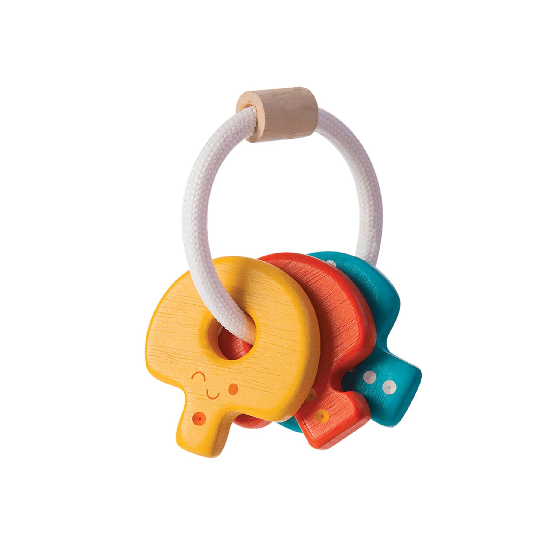 PlanToys Wooden Baby Key Rattle & Teether