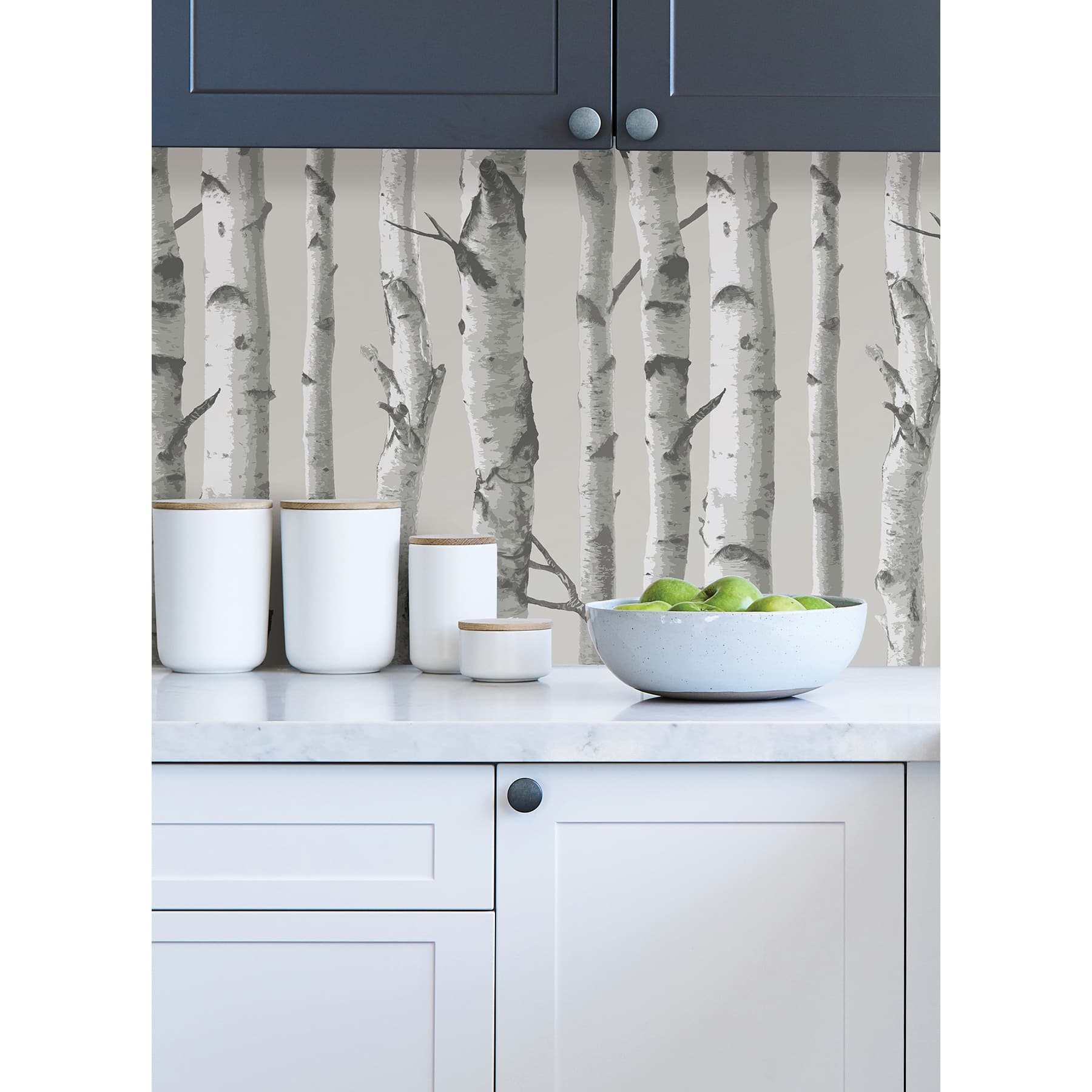 InHome Birch Forest Gray Peel & Stick Wallpaper