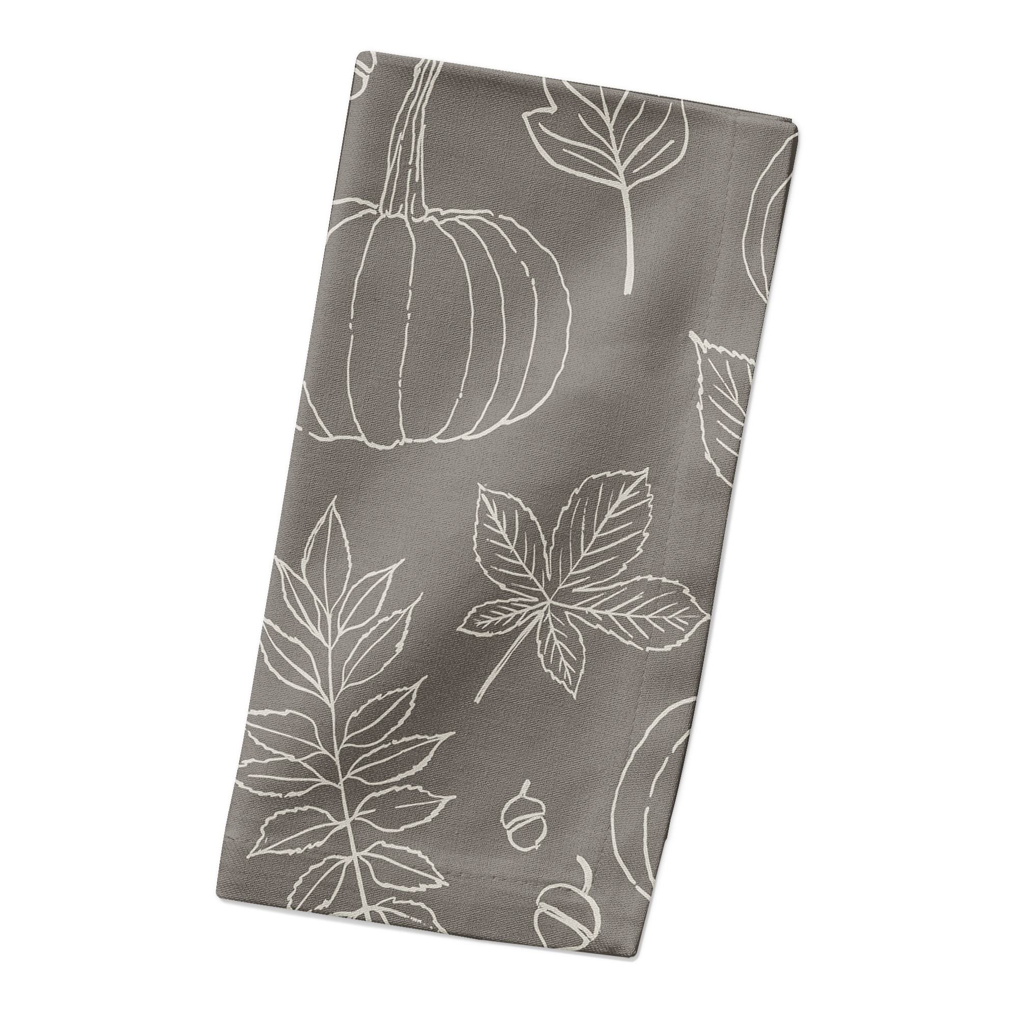 Gray Fall Pattern Cotton Twill Napkin