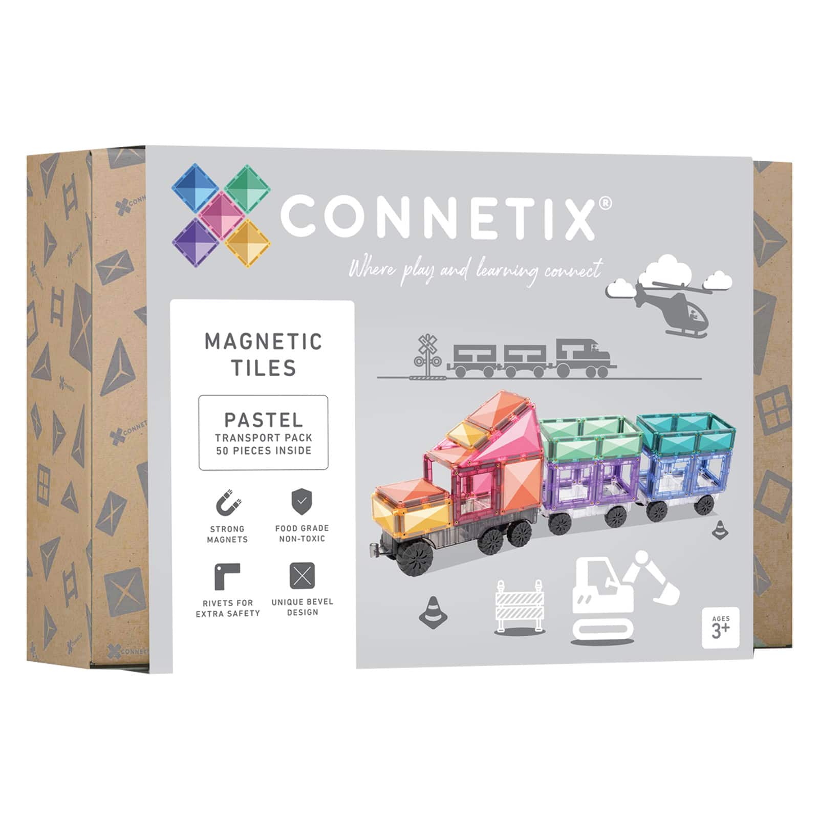 Connetix® Magnetic Tiles Pastel Transport Pack Set