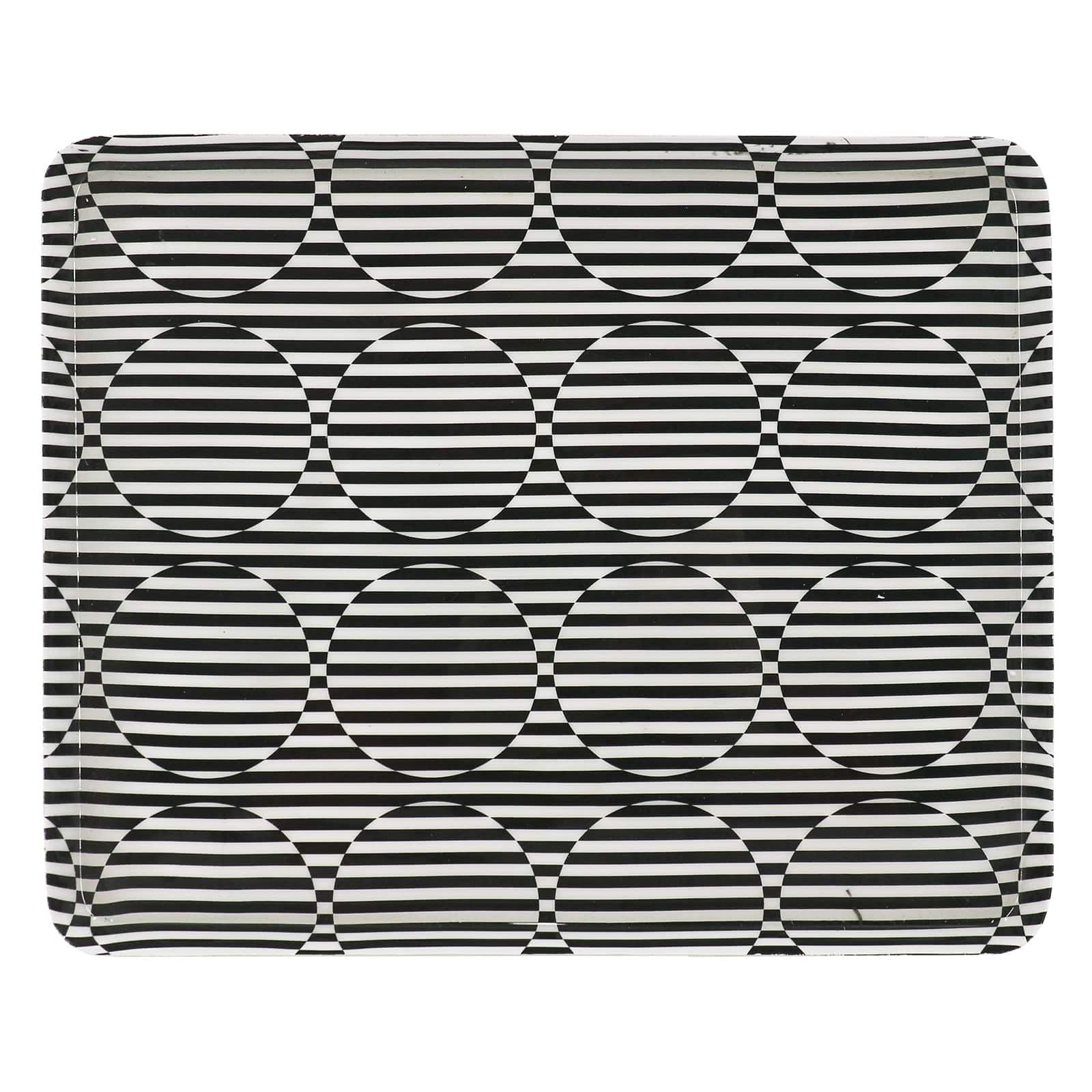 Jonathan Adler x Michaels 8.25" x 10.25" Black & White Geometric Stripe Metal Tray