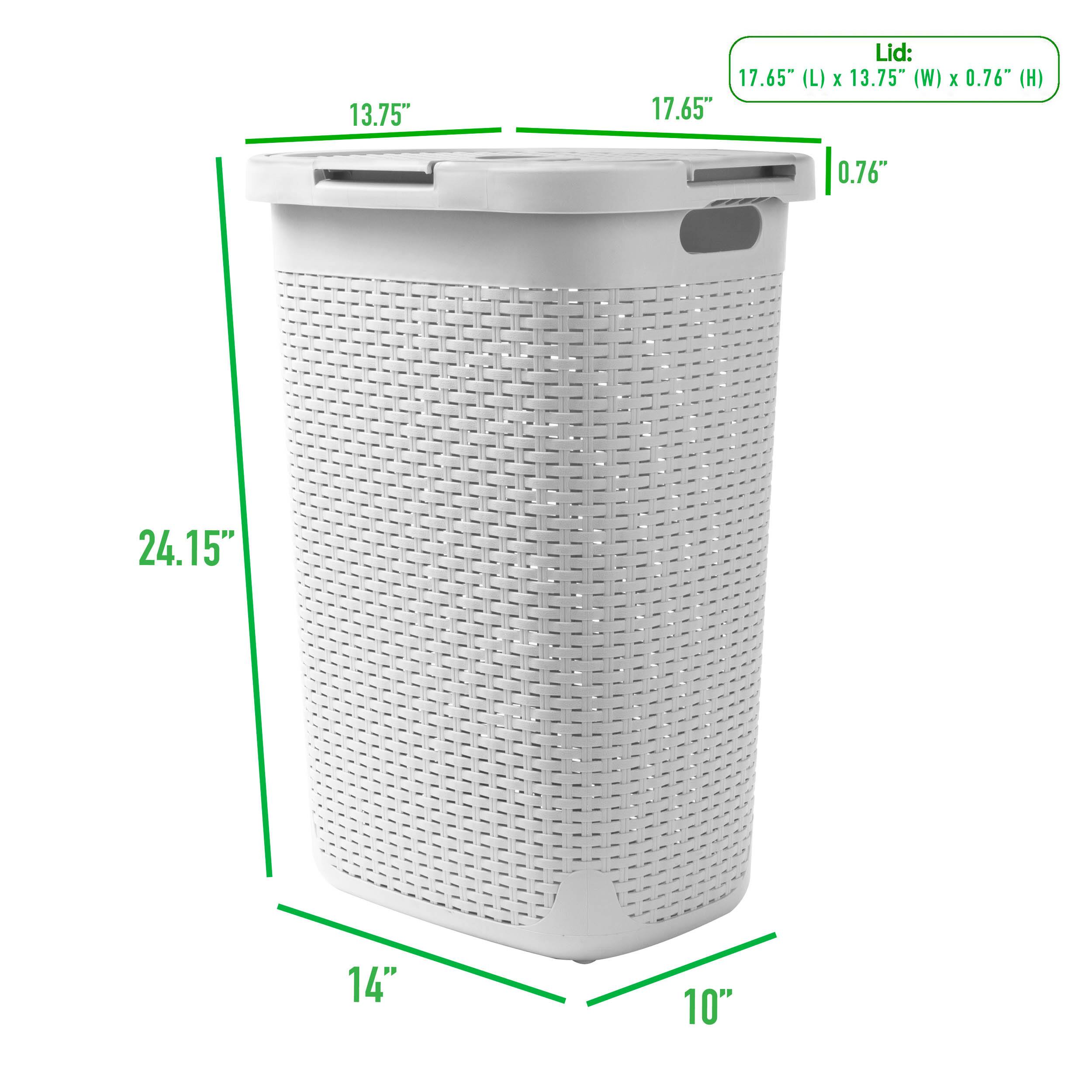 Mind Reader 60L Hamper Laundry Basket with Cutout Handles