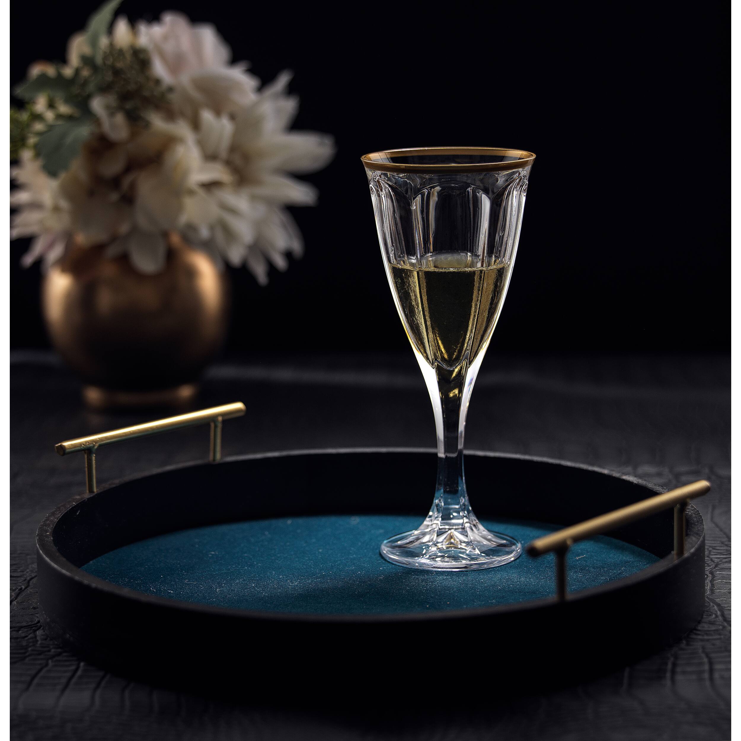 JoyJolt® 6oz. Gold Rimmed Windsor Crystal White Wine Glasses, 2ct.