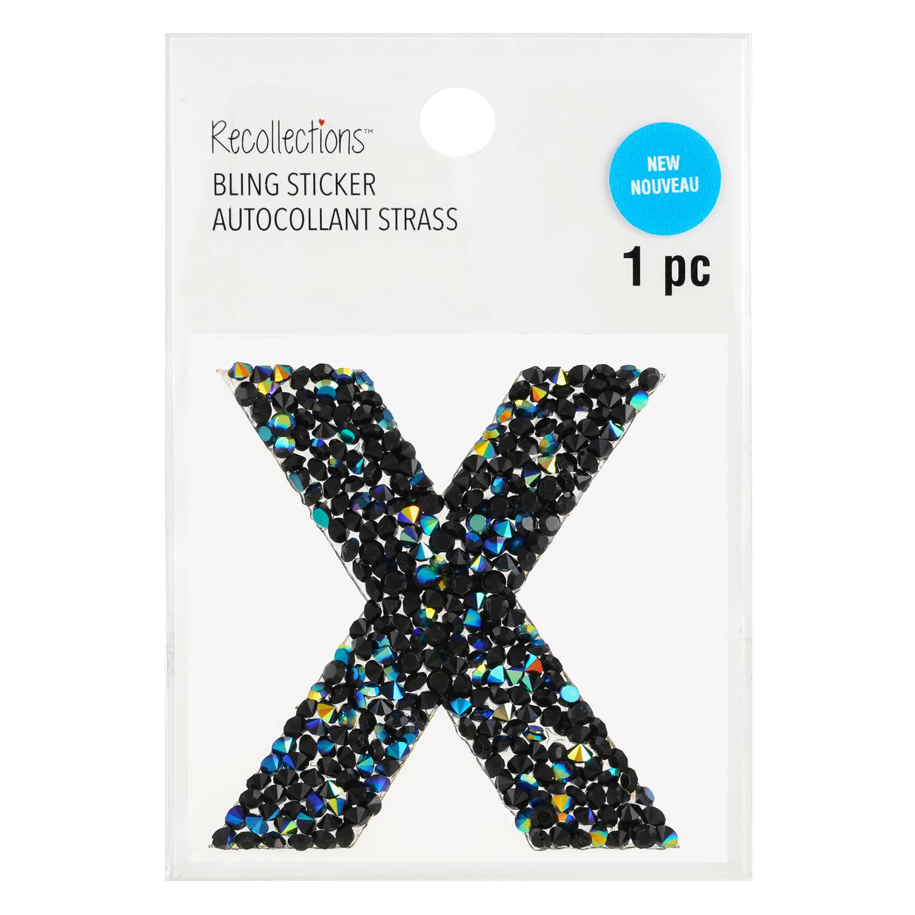 12 Pack: Black AB Letter Bling Sticker by Recollections®