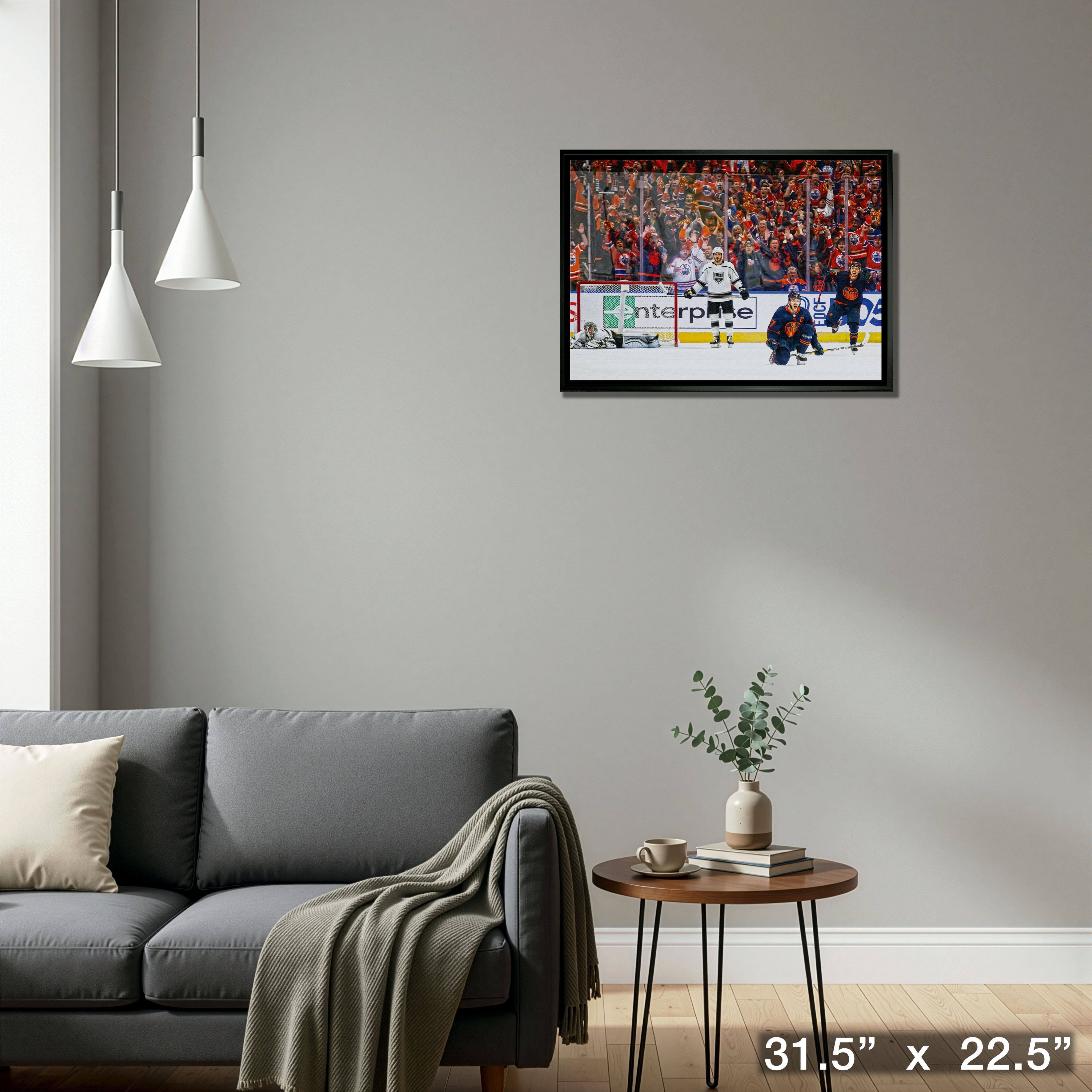 Connor McDavid 20" x 29" Framed Canvas Oilers Celebration 31.5" x 22.5"