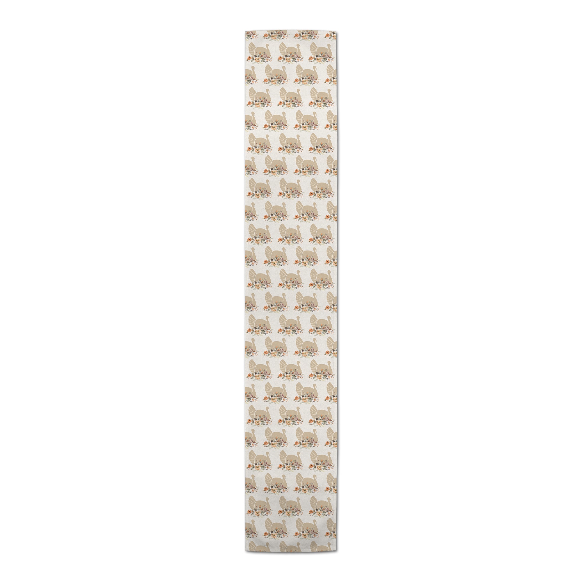 72" Neutral Turkey Pattern Poly Twill Table Runner