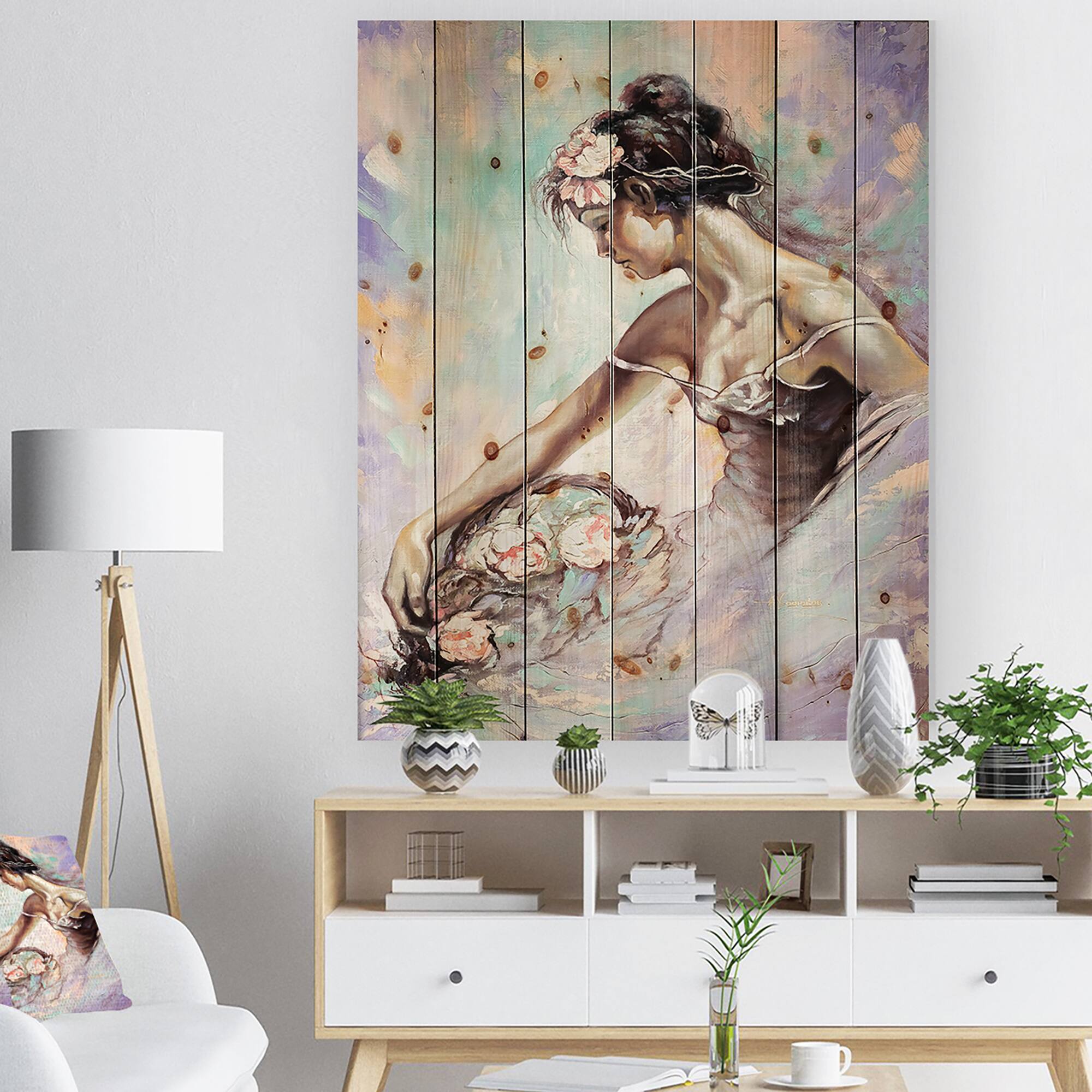 Designart - Girl with Flower Bouquet