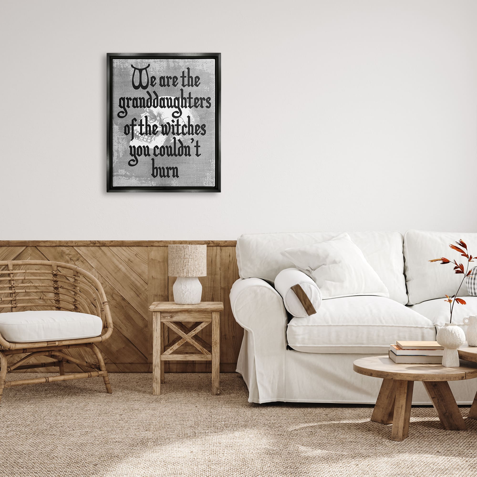 Stupell Industries Witches You Couldn't Burn Phrase Framed Floater Canvas Wall Art