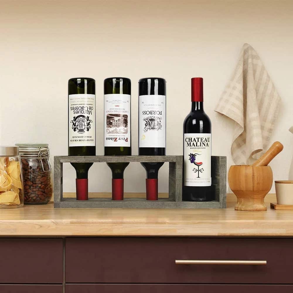 Olive Green Countertop Wine Rack
