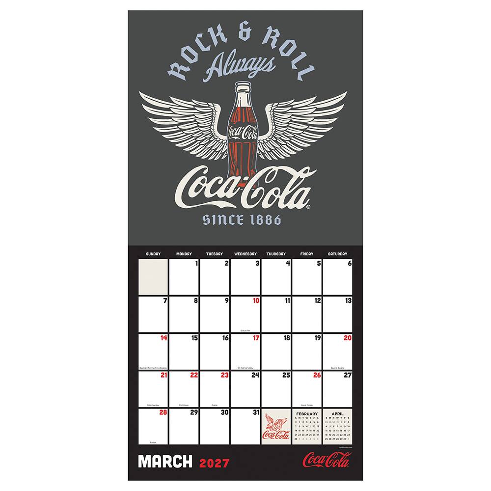 2027 Coca-Cola Red Mixtape Wall Calendar