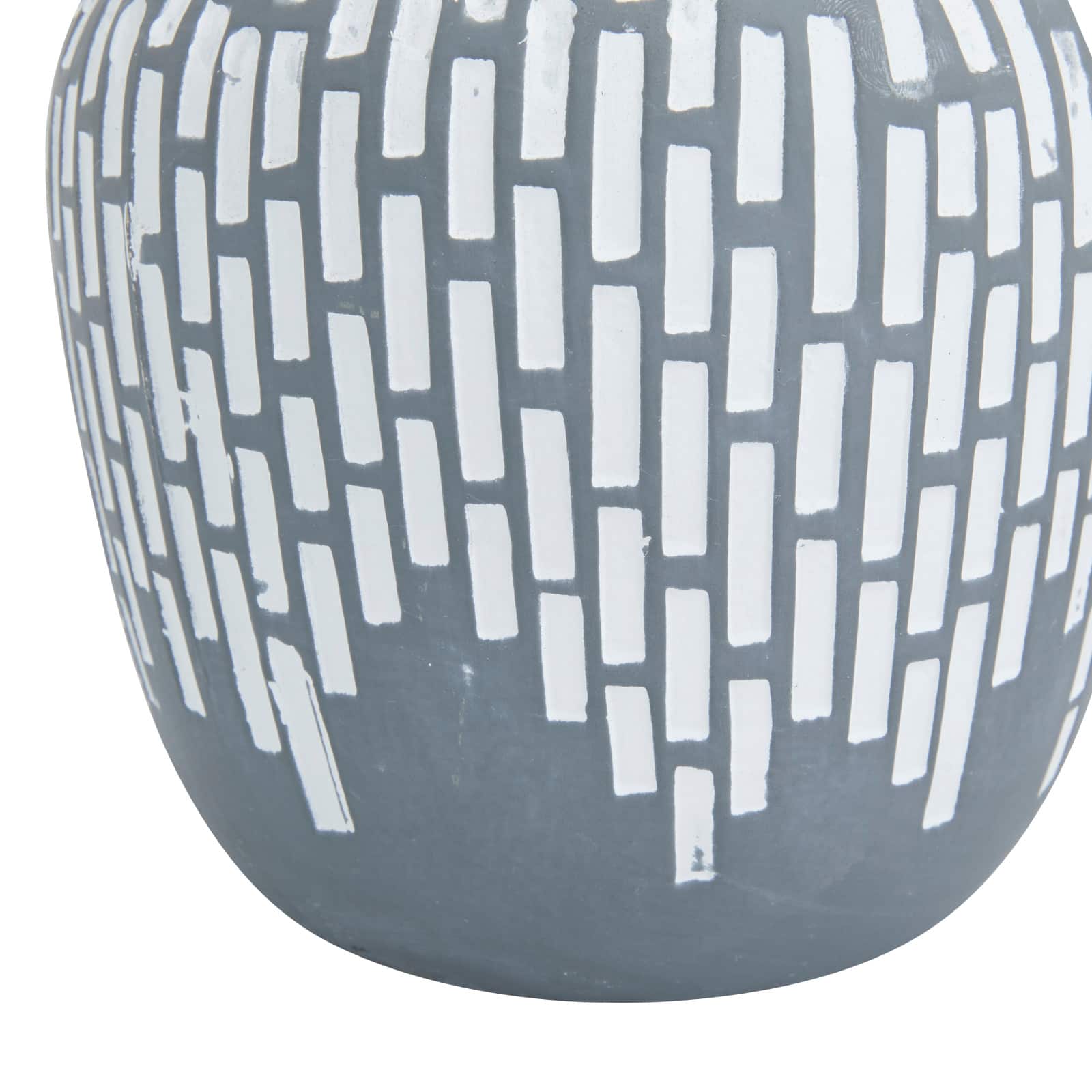 Set of 2 Grey Ceramic Modern Vases, 7" x 13" x 6"