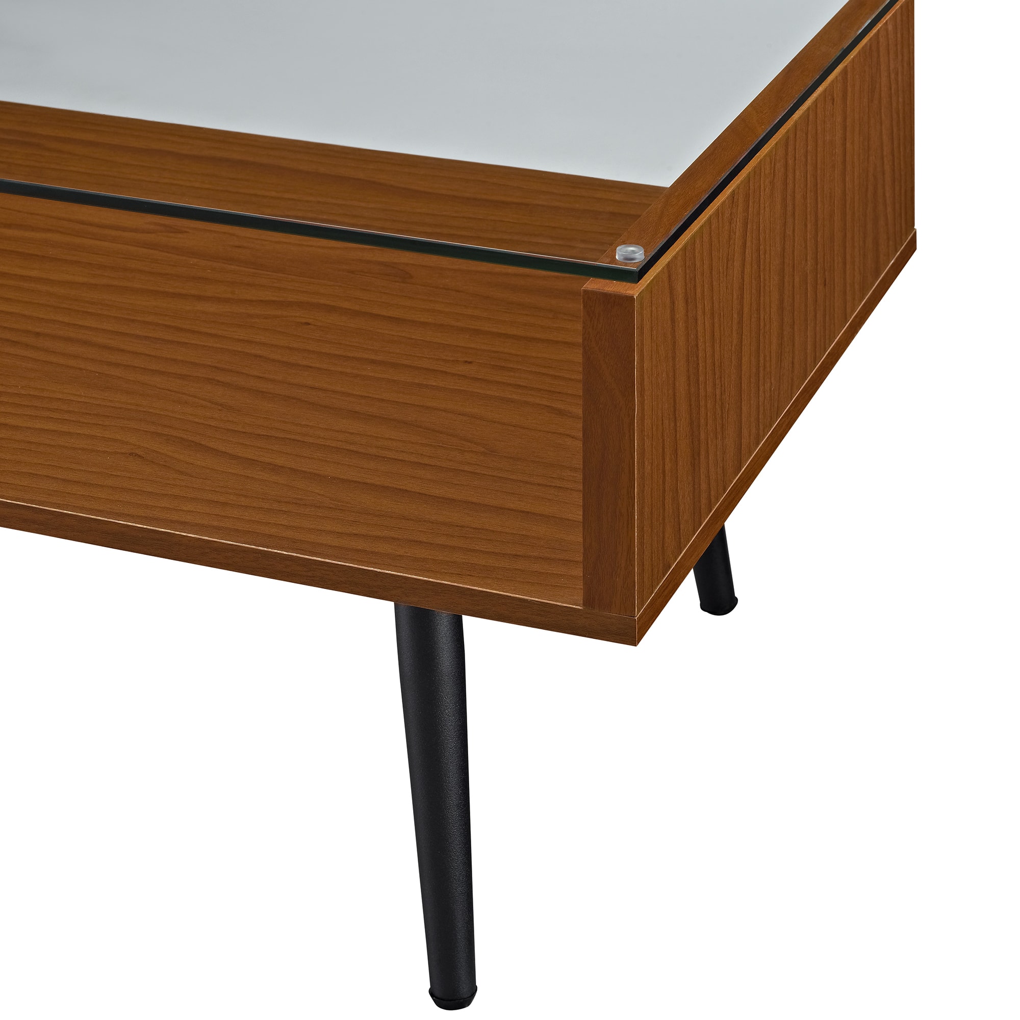 Acorn Mid Century Modern Wood and Glass Coffee Table