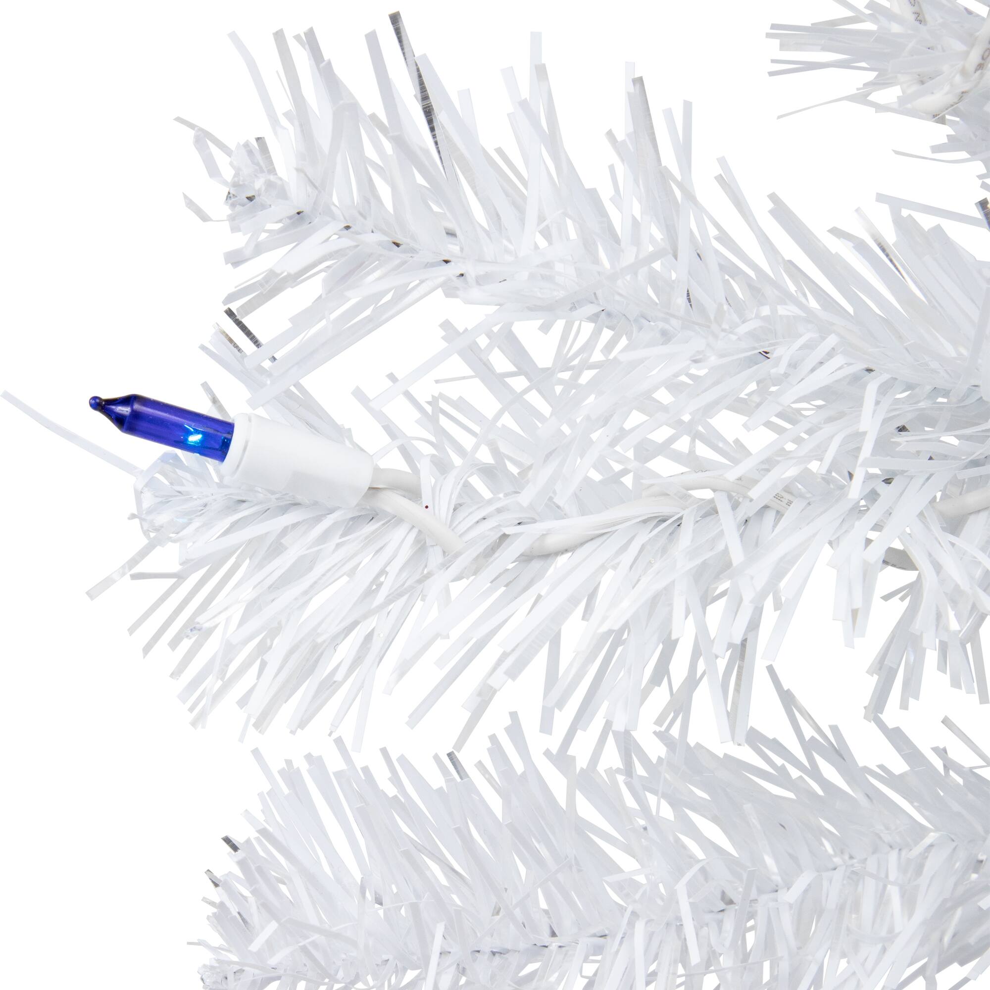 2ft. Pre-Lit White Iridescent Pine Artificial Christmas Tree, Blue Lights