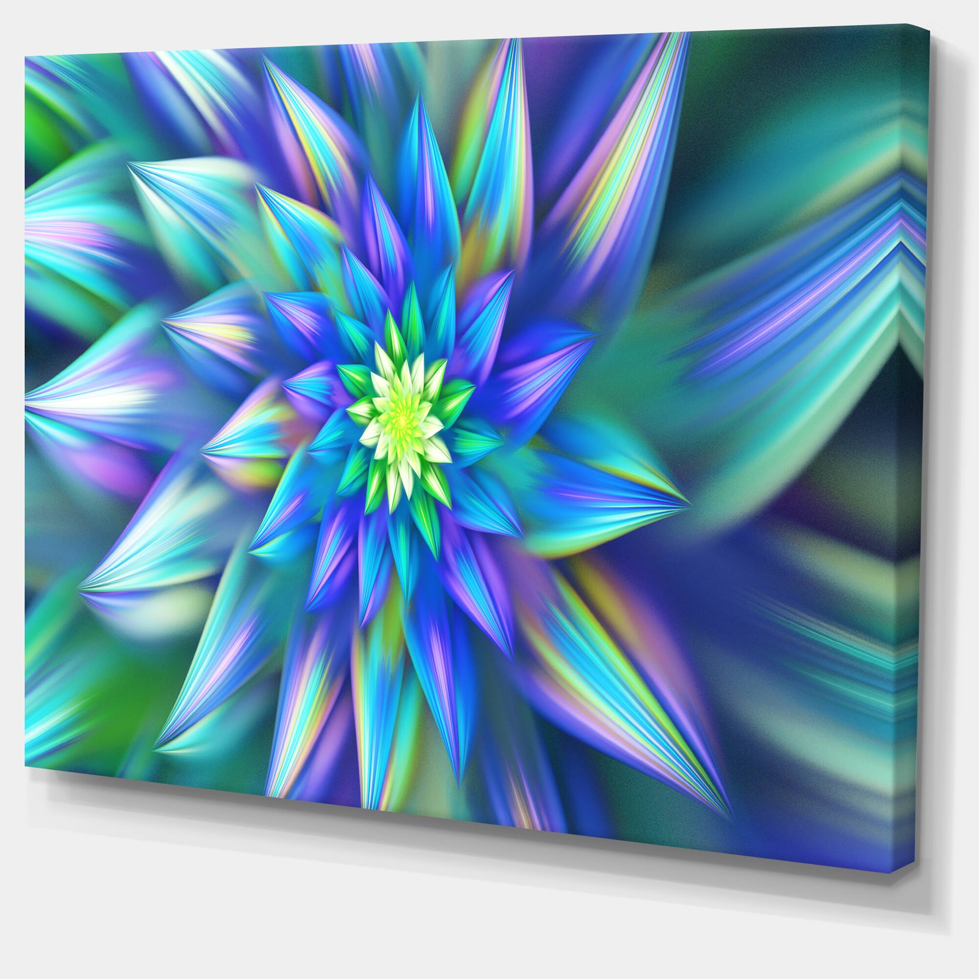 Designart - Huge Light Blue Fractal Flower