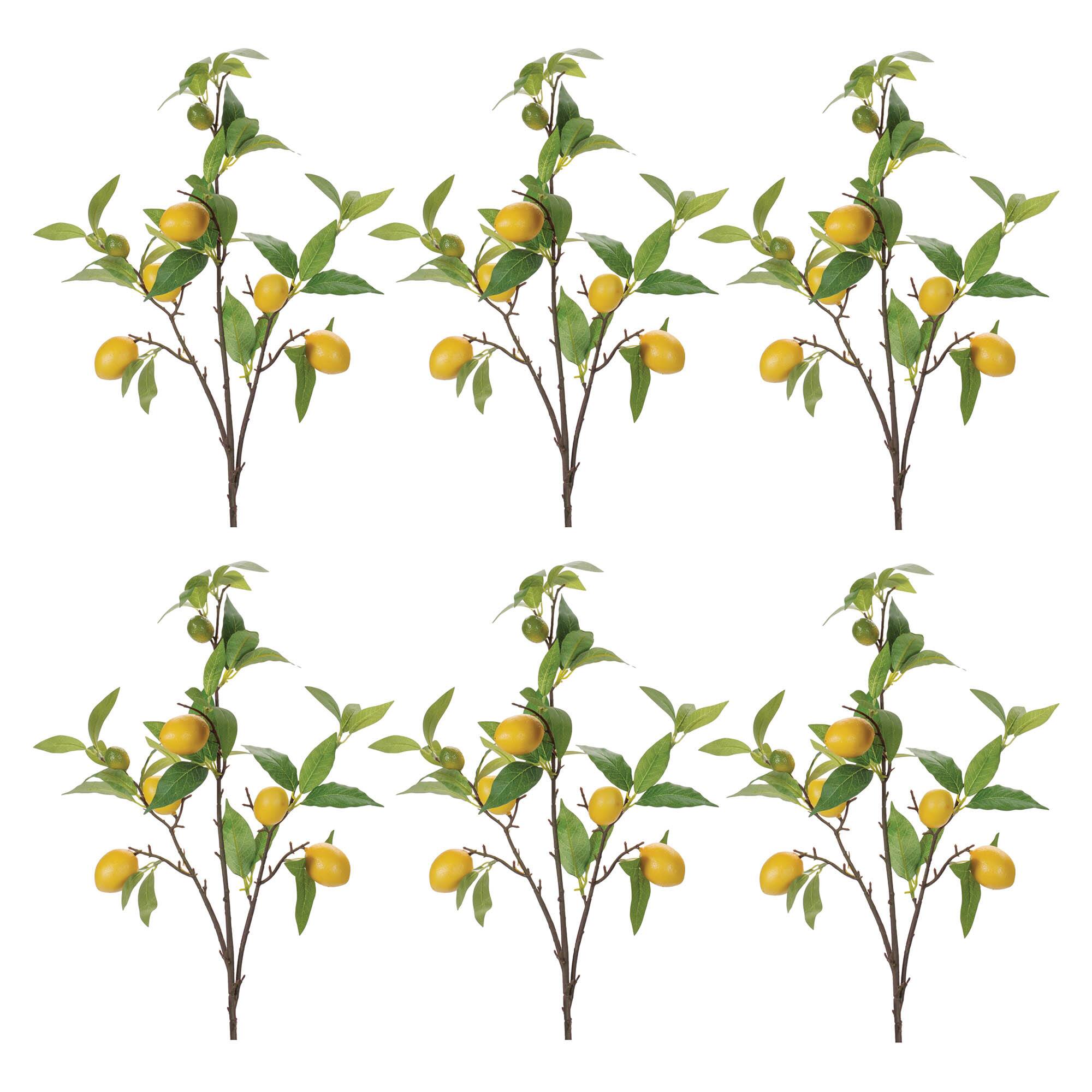 33.75" Lemon Fruit Foliage Branches, 6ct.