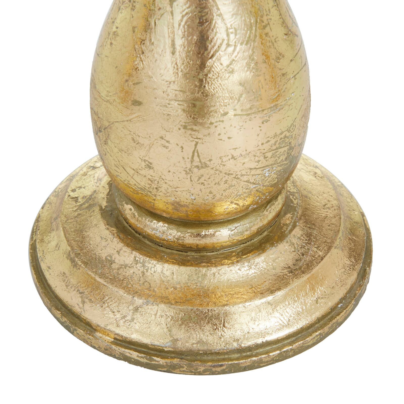 Gold Wood Traditional Candle holder 10",8",6