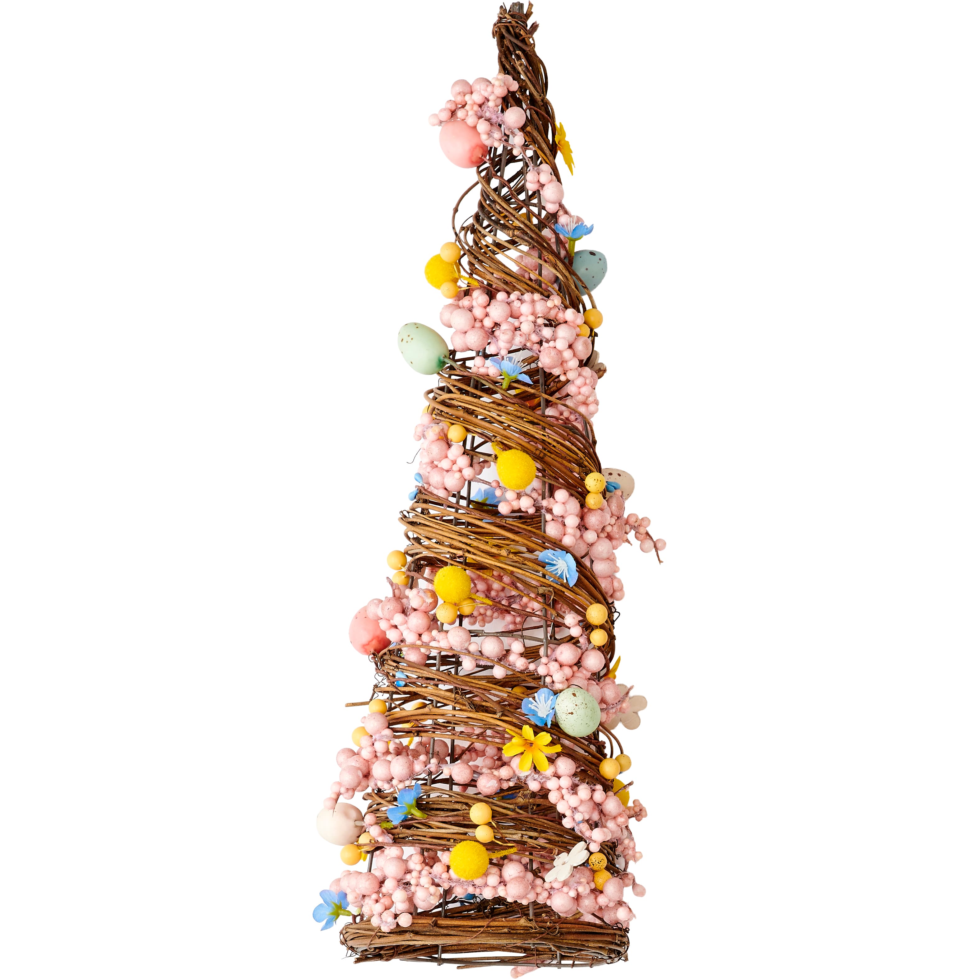 Tabletop Twig Tree with Easter Eggs, Berries & Flowers
