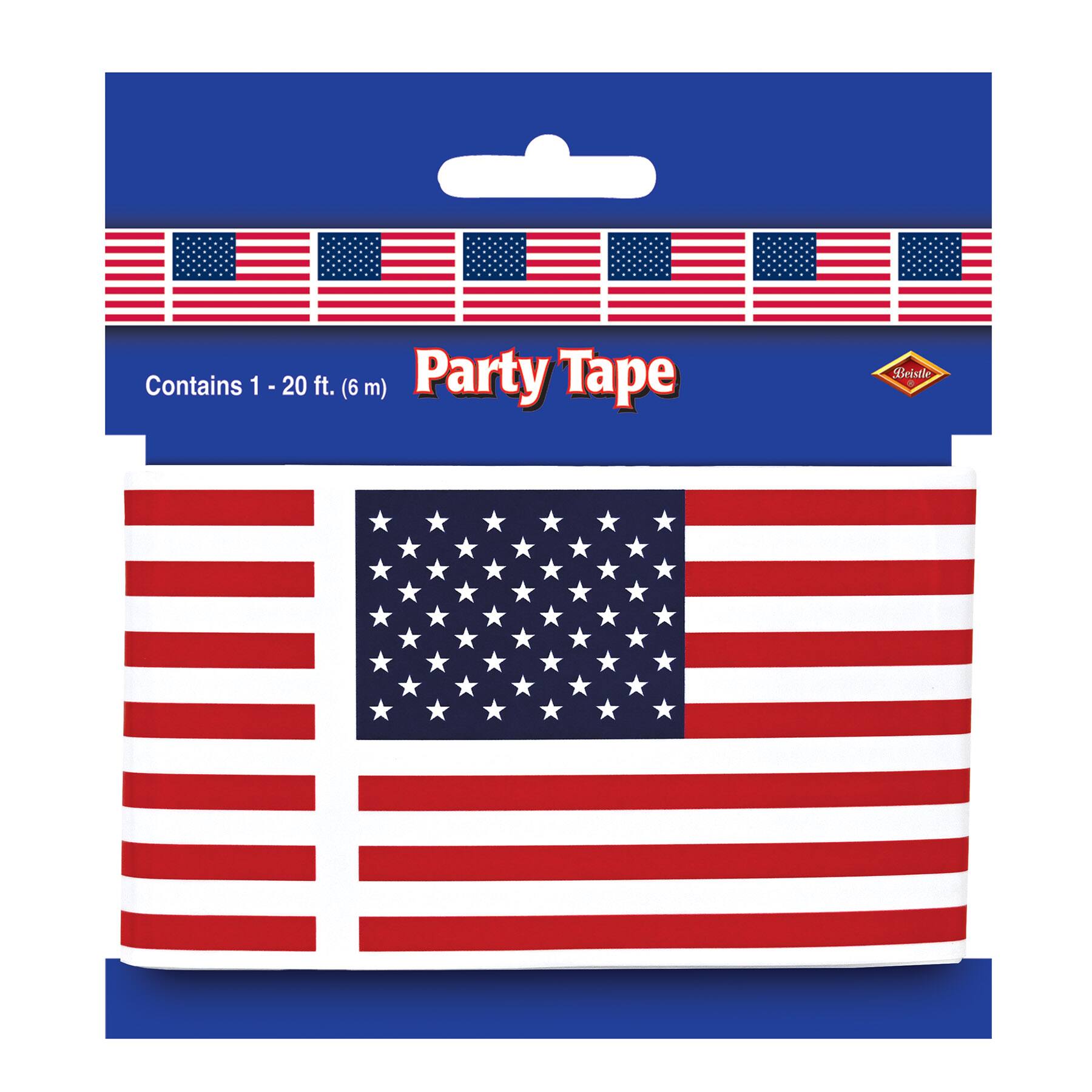 Beistle 3" x 20ft. American Flag Party Tapes, 3ct.