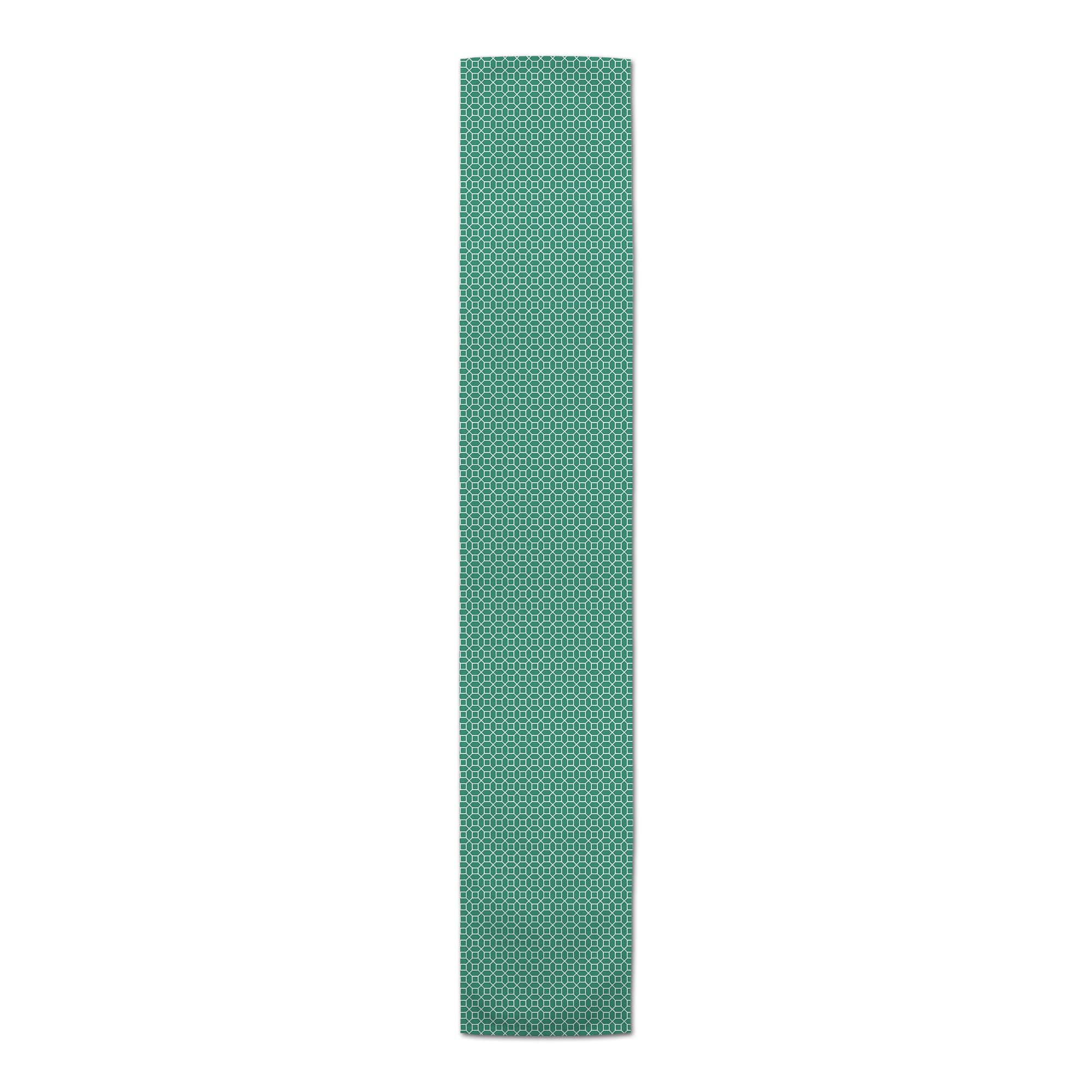 Teal Hexagons Outdoor Table Runner