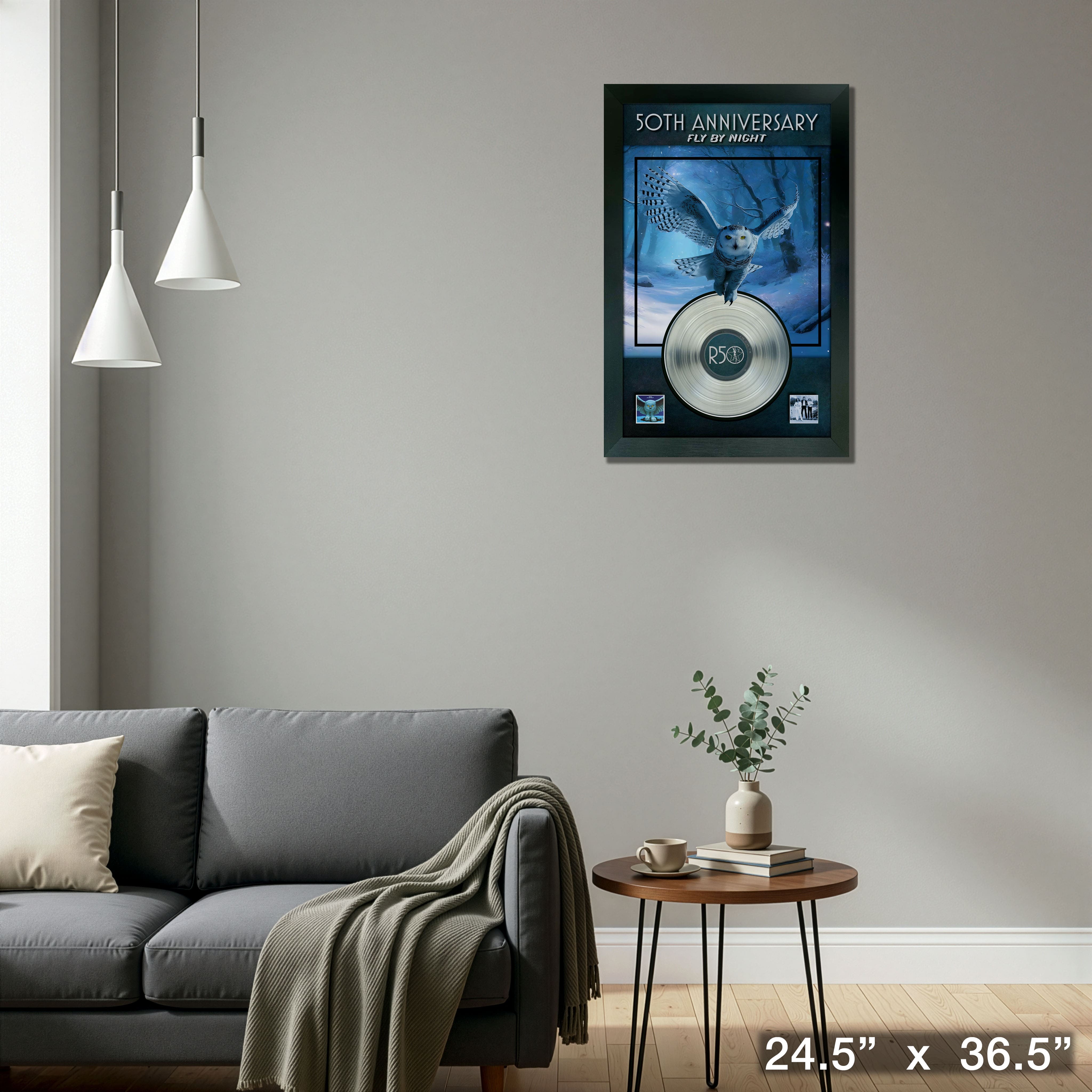RUSH Fly By Night 50th Anniversary Frame with Platinum LP