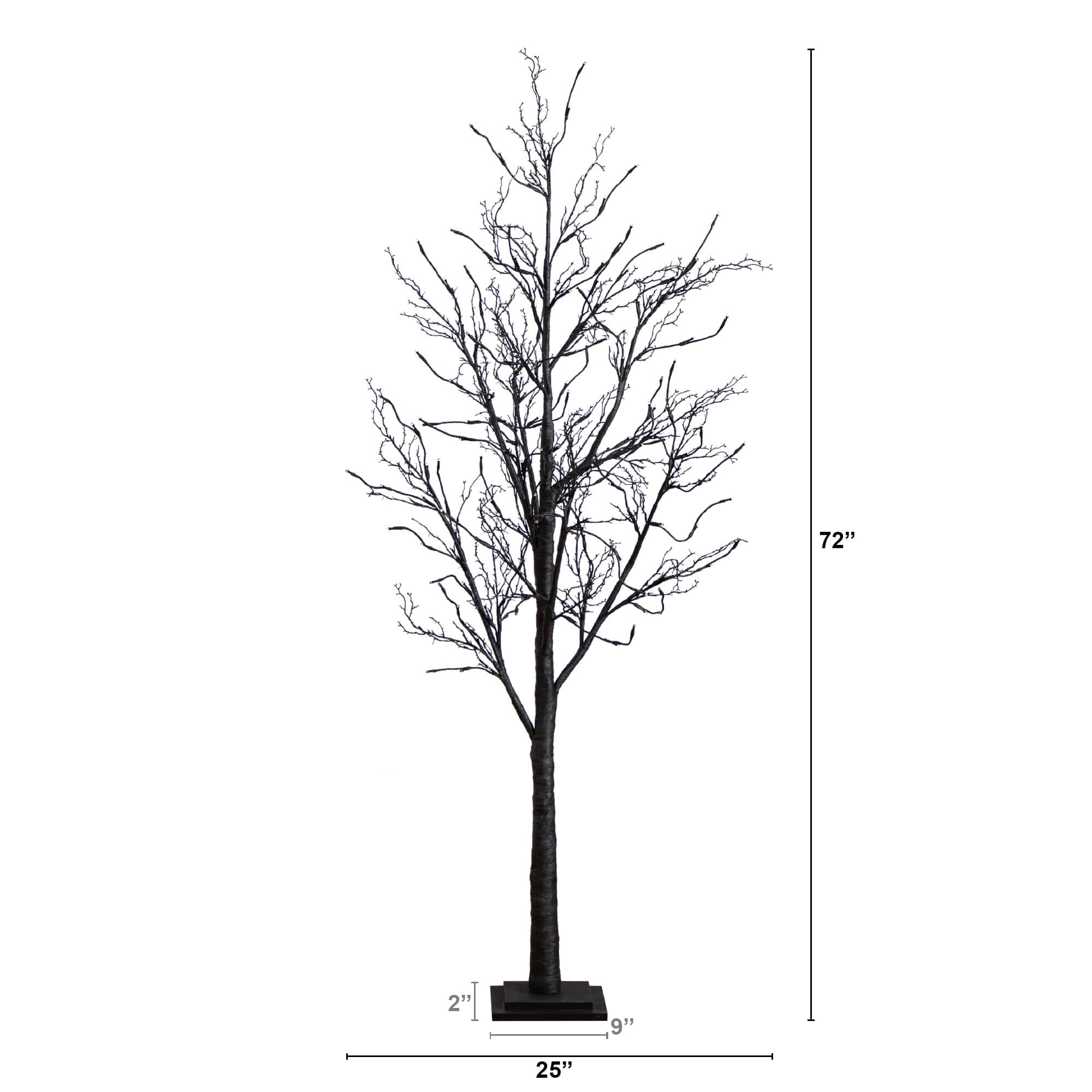 6ft. Pre-Lit LED Black Twig Artificial Halloween Tree