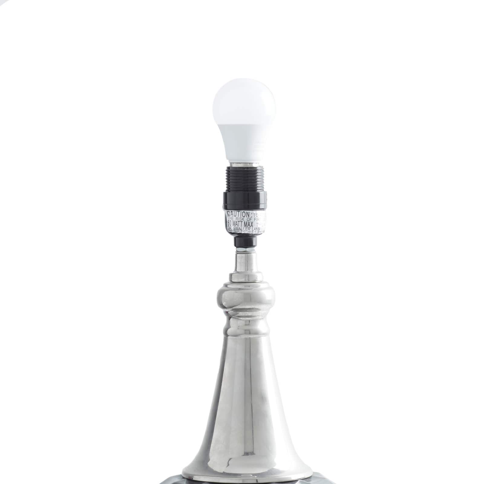 Silver Glass Traditional Table Lamp, 27" x 16" x 16"