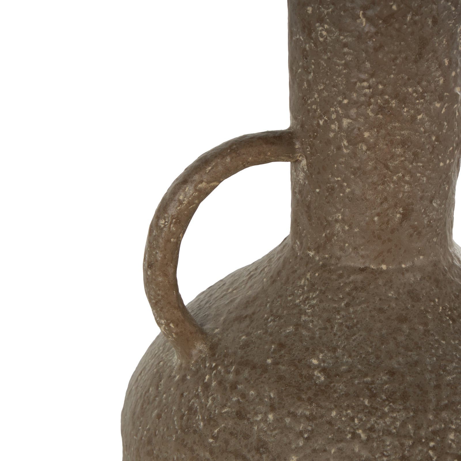 17" Brown Metal Antique Inspired Vase with Handles