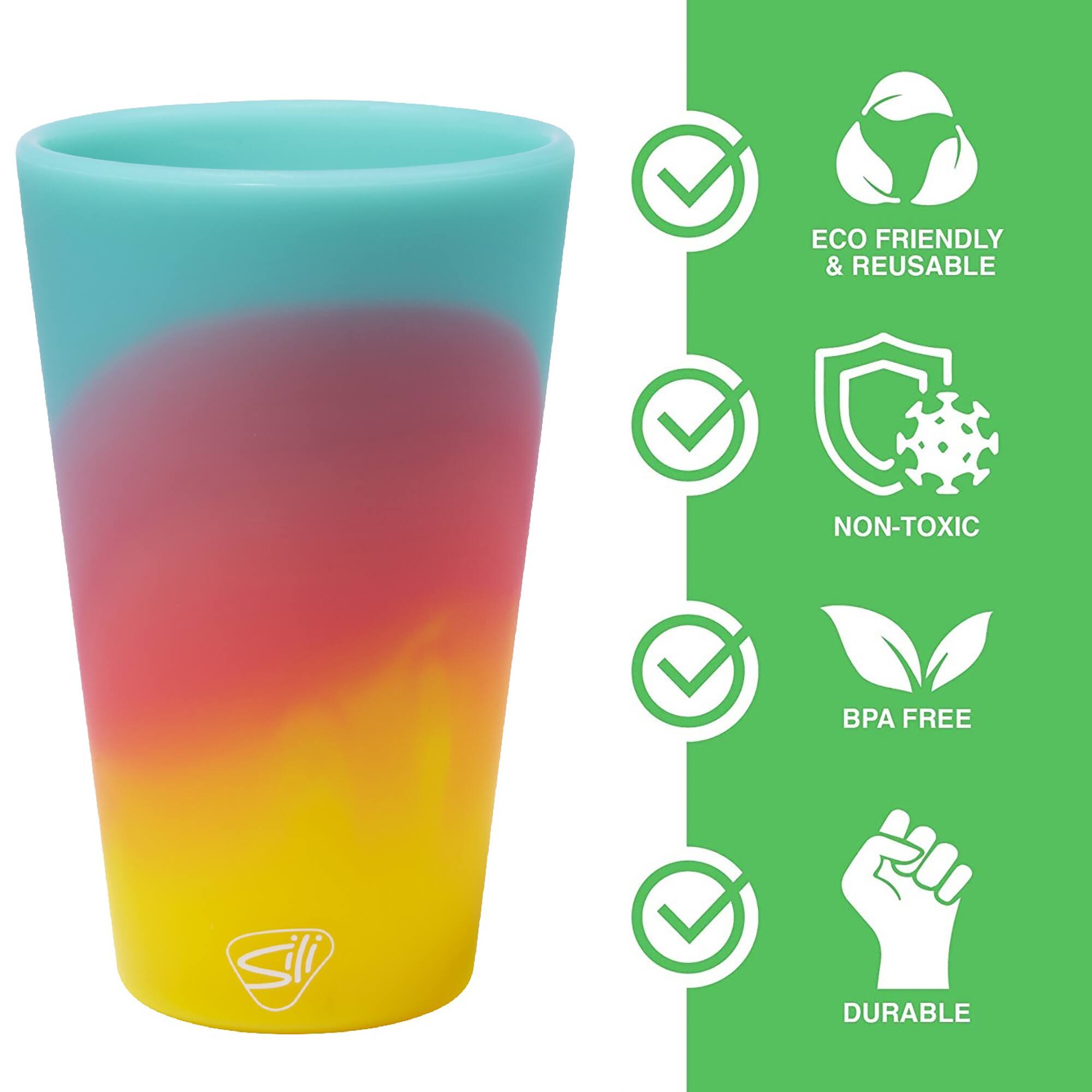 Silipint® Aurora & Sugar Rush Silicone Pint Glasses, 4ct.