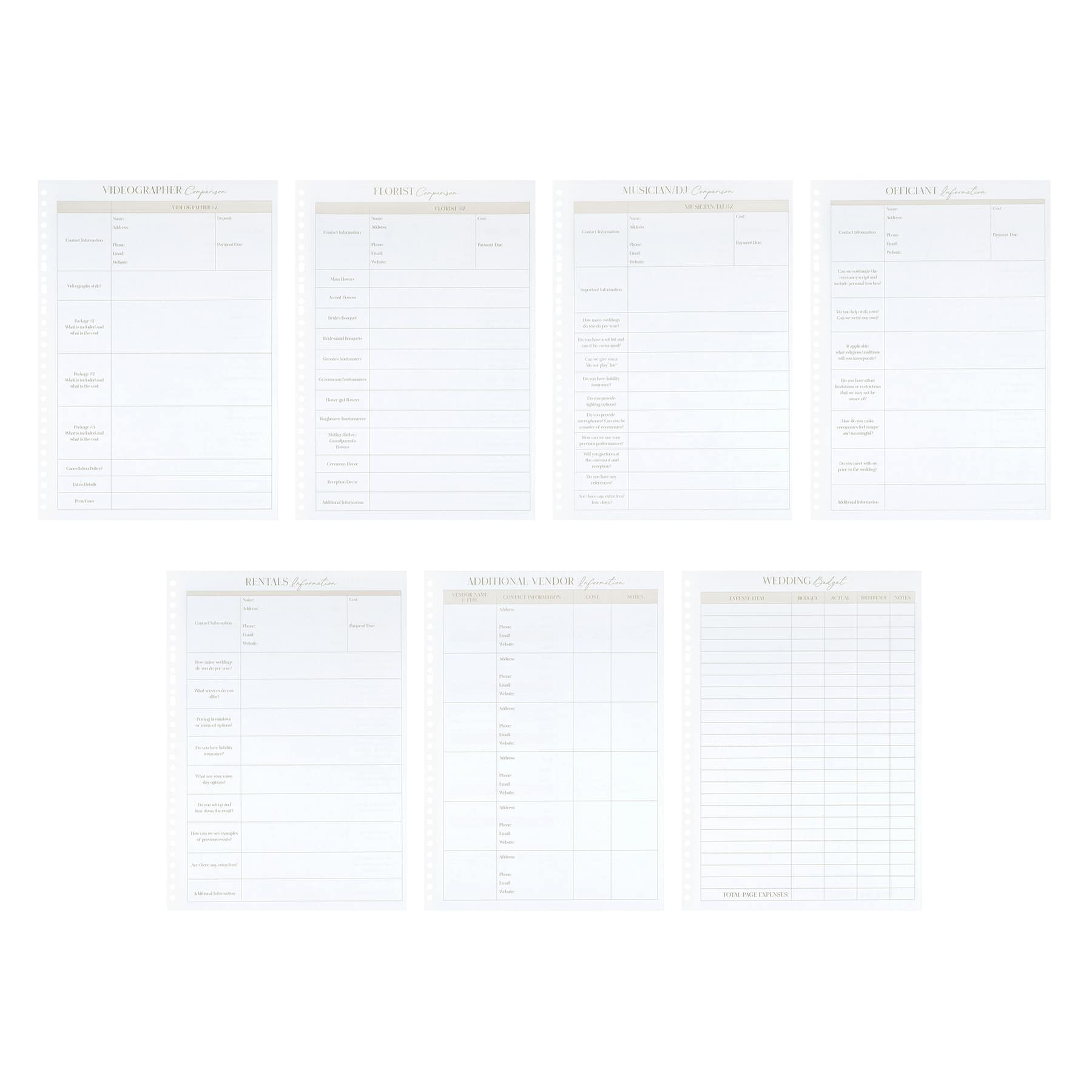 8.2" x 11.6" A4 Wedding Planner Fill Paper, 50 Sheets by Recollections™