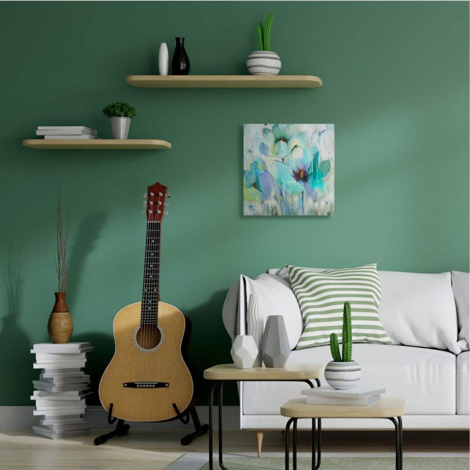 Stupell Industries Blue Lilly Abstraction Canvas Wall Art